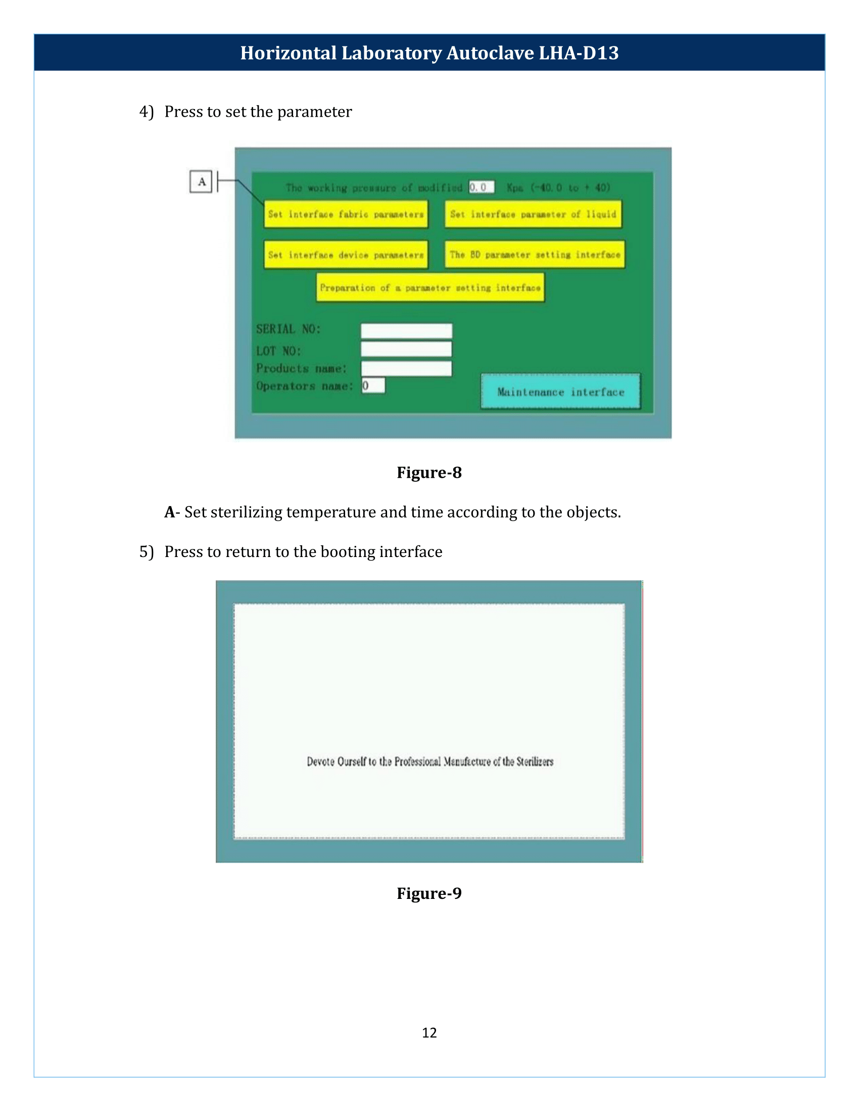 Horizontal Laboratory Autoclave LHA-D13 Manual