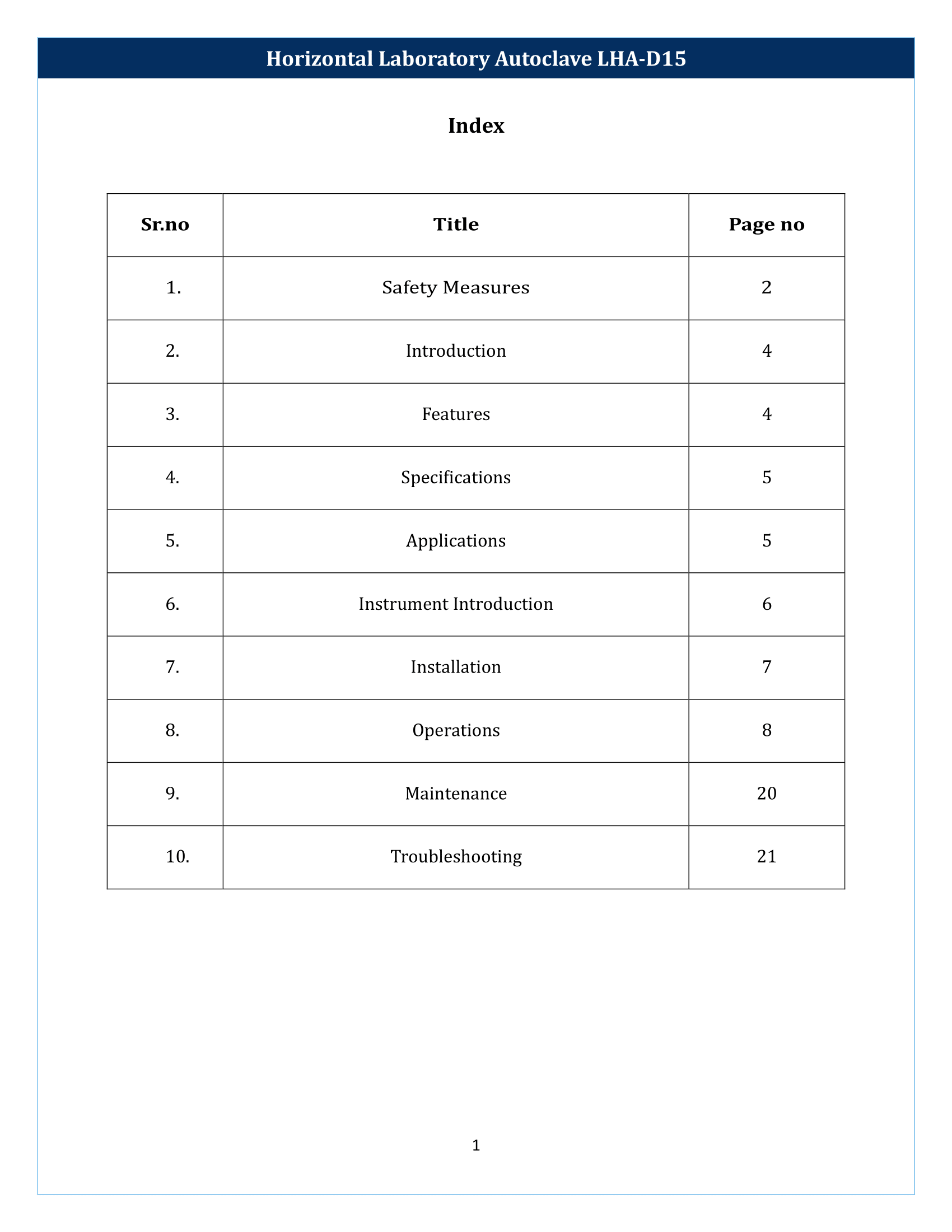 Horizontal Laboratory Autoclave LHA-D15 Manual