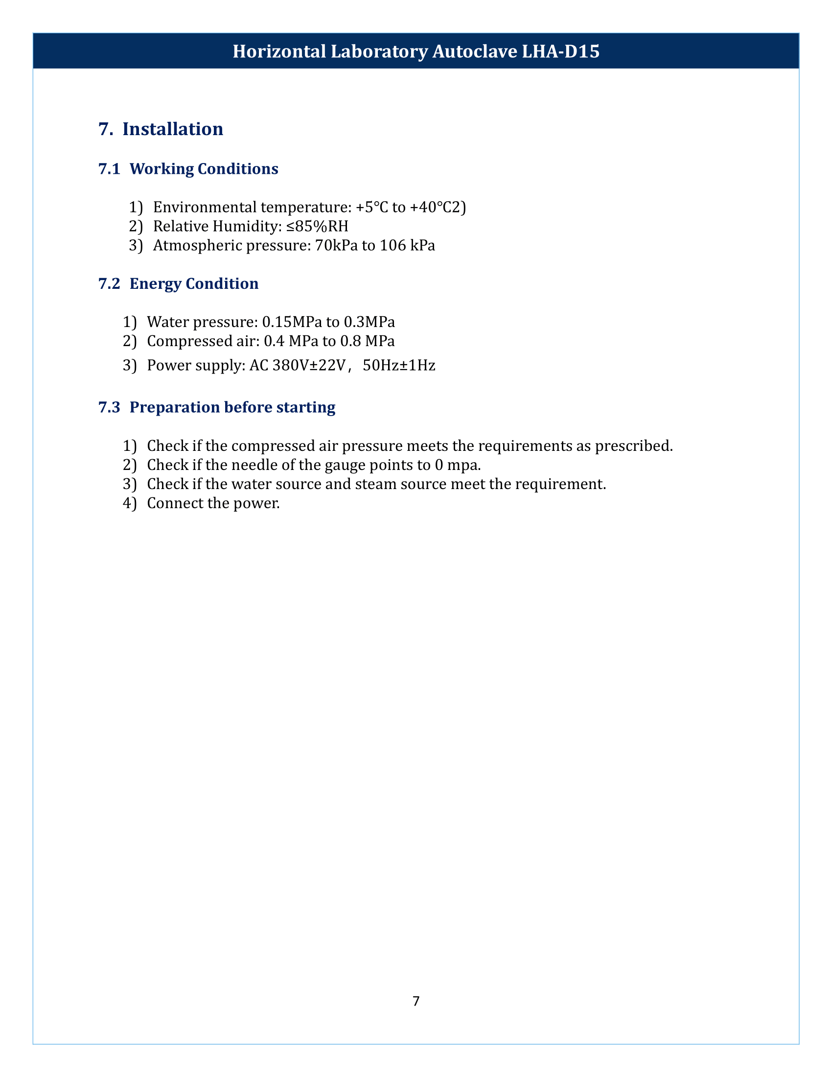 Horizontal Laboratory Autoclave LHA-D15 Manual