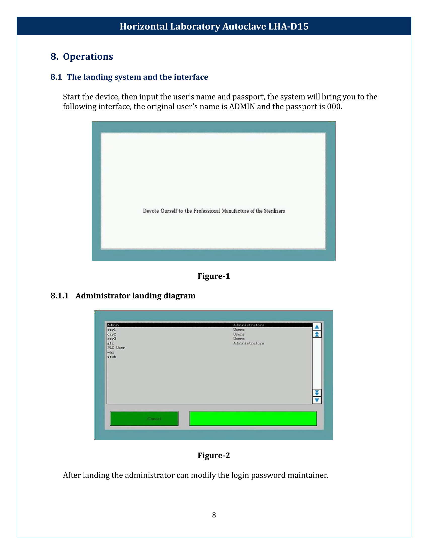 Horizontal Laboratory Autoclave LHA-D15 Manual