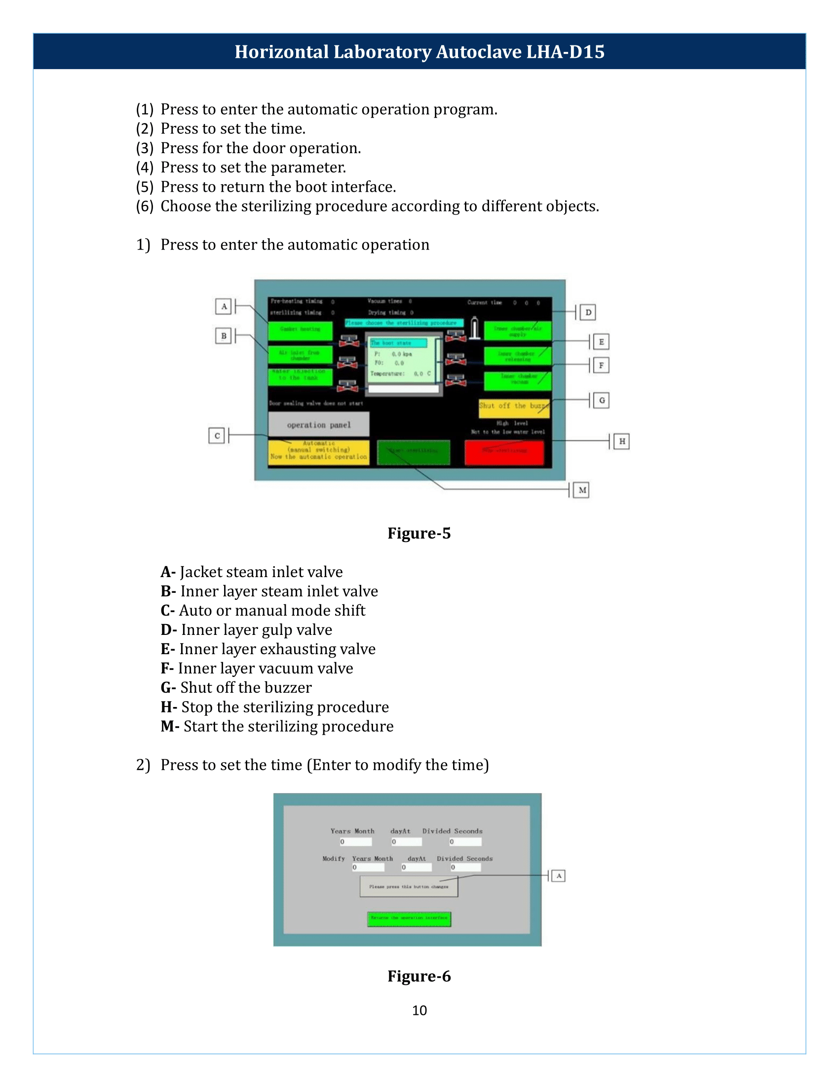 Horizontal Laboratory Autoclave LHA-D15 Manual