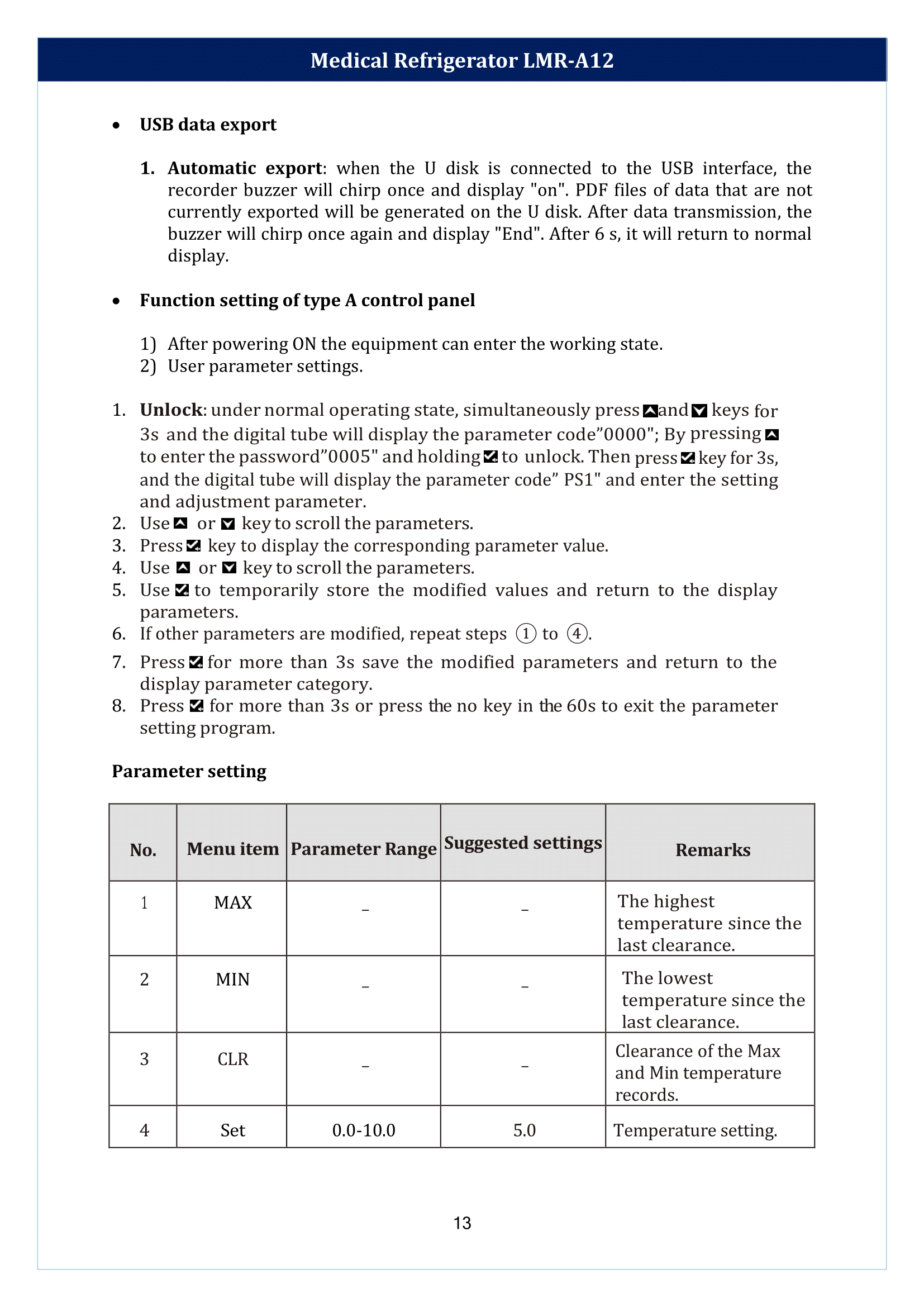 Medical Refrigerator LMR-A12 Manual