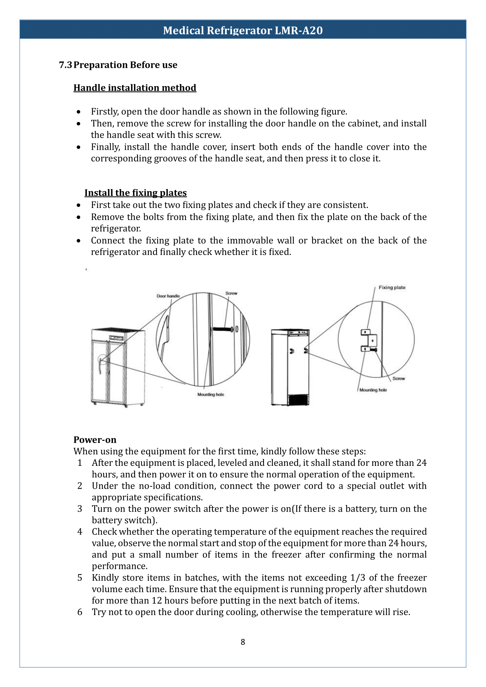 Medical Refrigerator LMR-A20 Manual