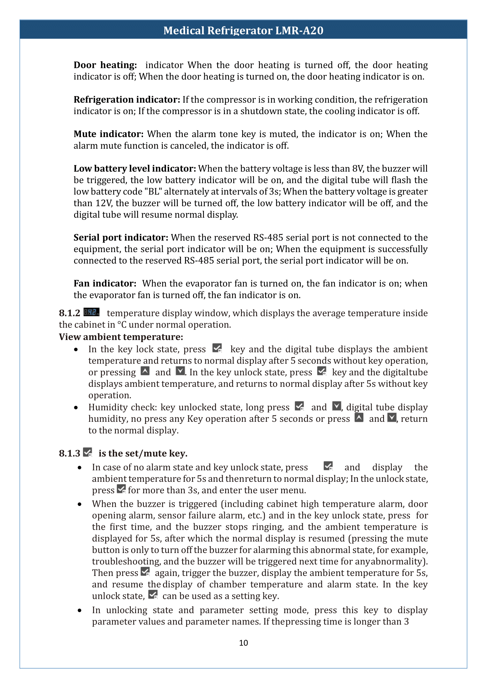 Medical Refrigerator LMR-A20 Manual