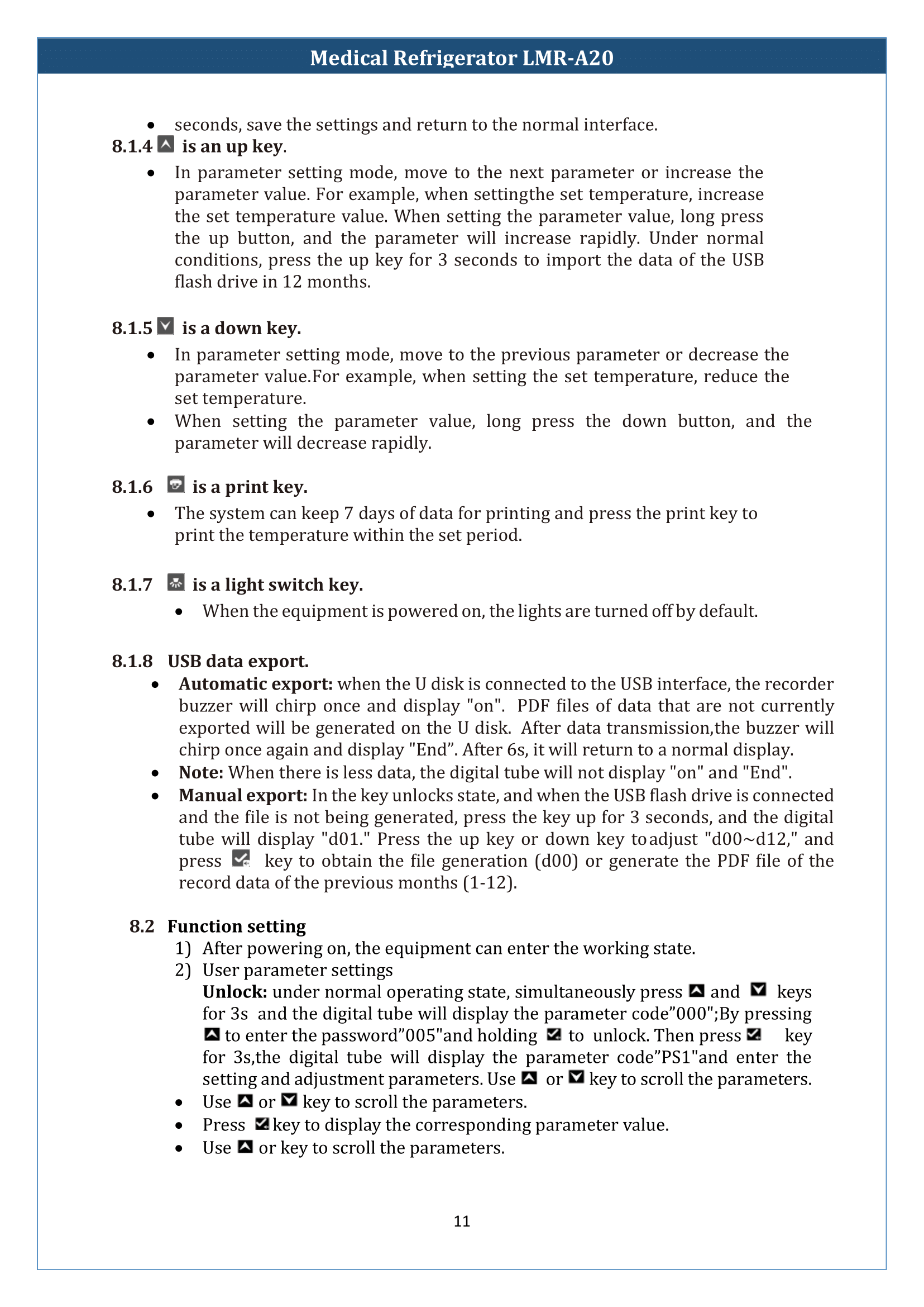 Medical Refrigerator LMR-A20 Manual
