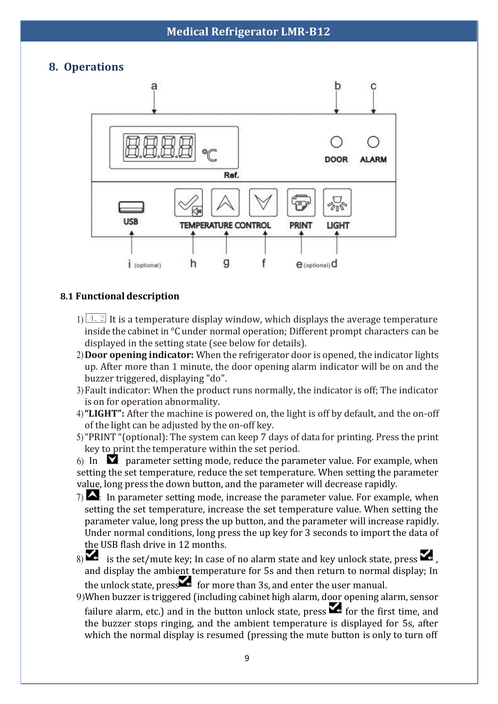 Medical Refrigerator LMR-B12 Manual