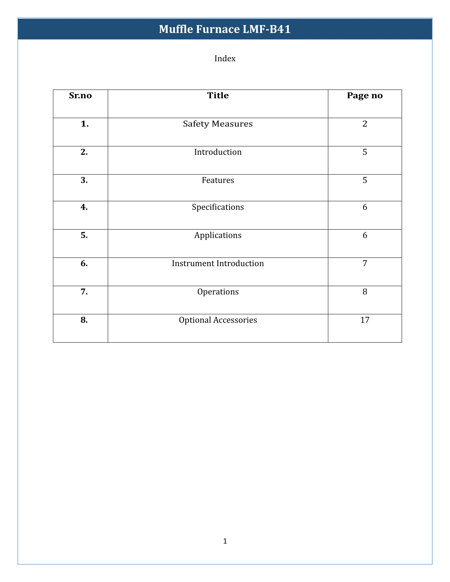 Muffle Furnace LMF-B41 Manual