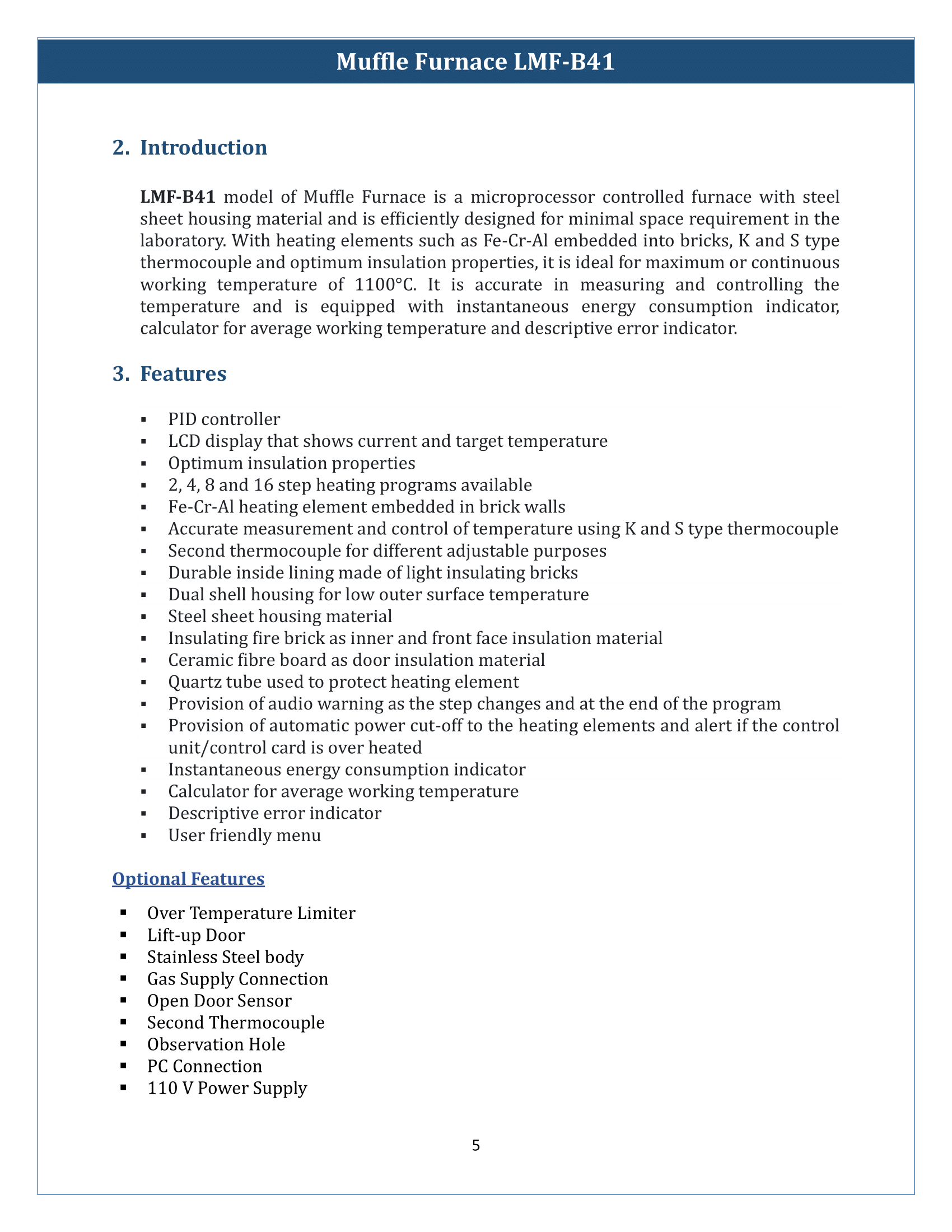 Muffle Furnace LMF-B41 Manual