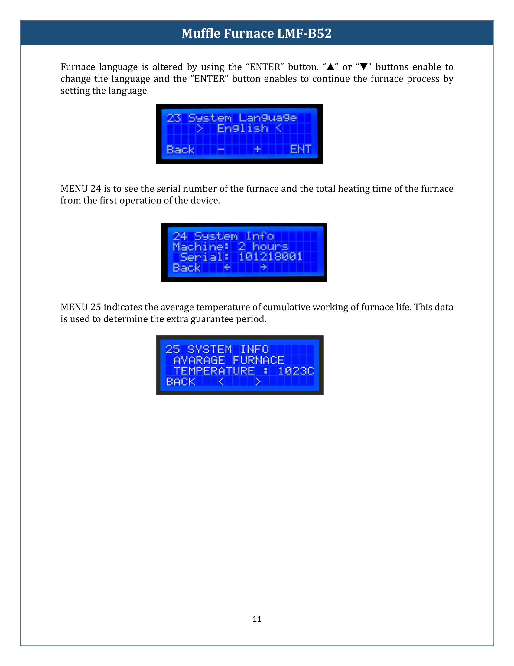 Muffle Furnace LMF-B52 Manual