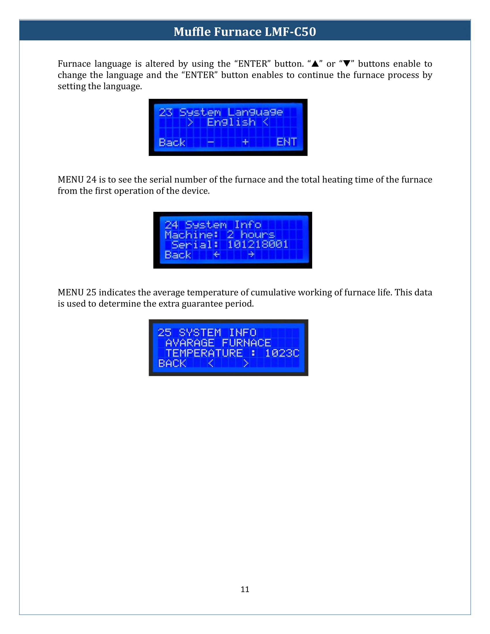 Muffle Furnace LMF-C50 Manual