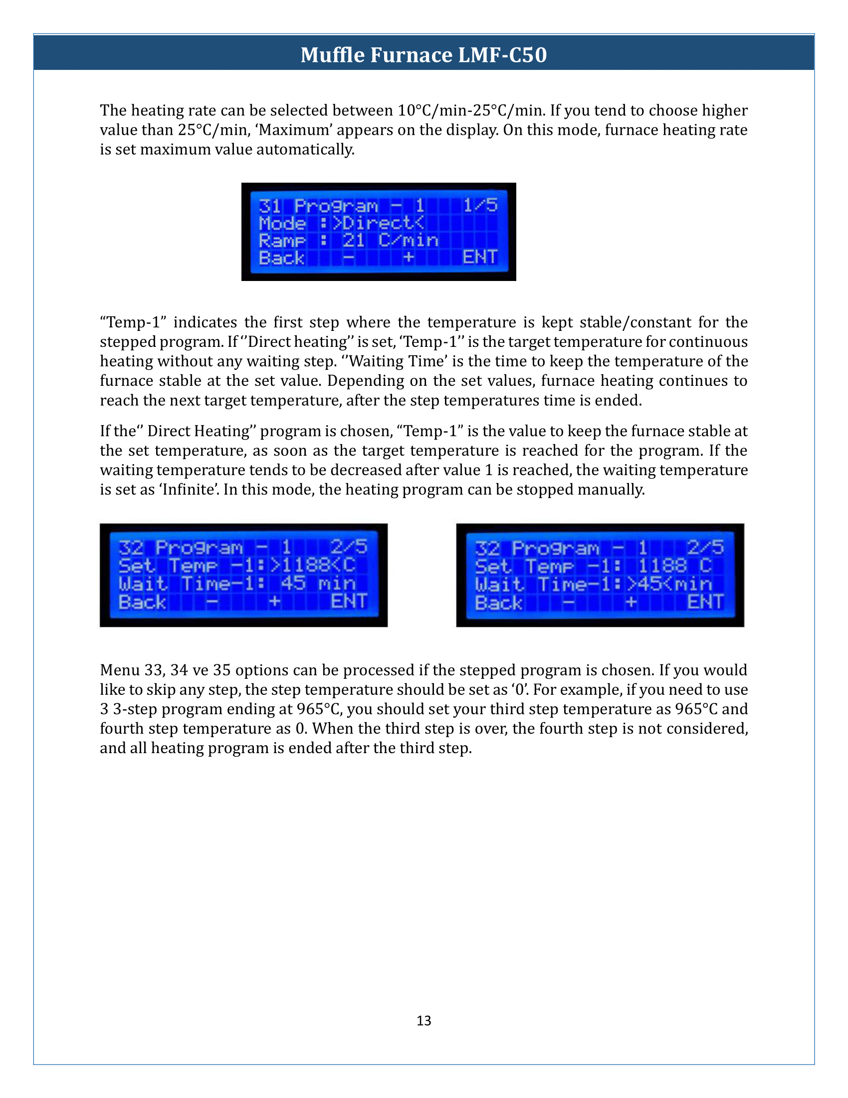 Muffle Furnace LMF-C50 Manual