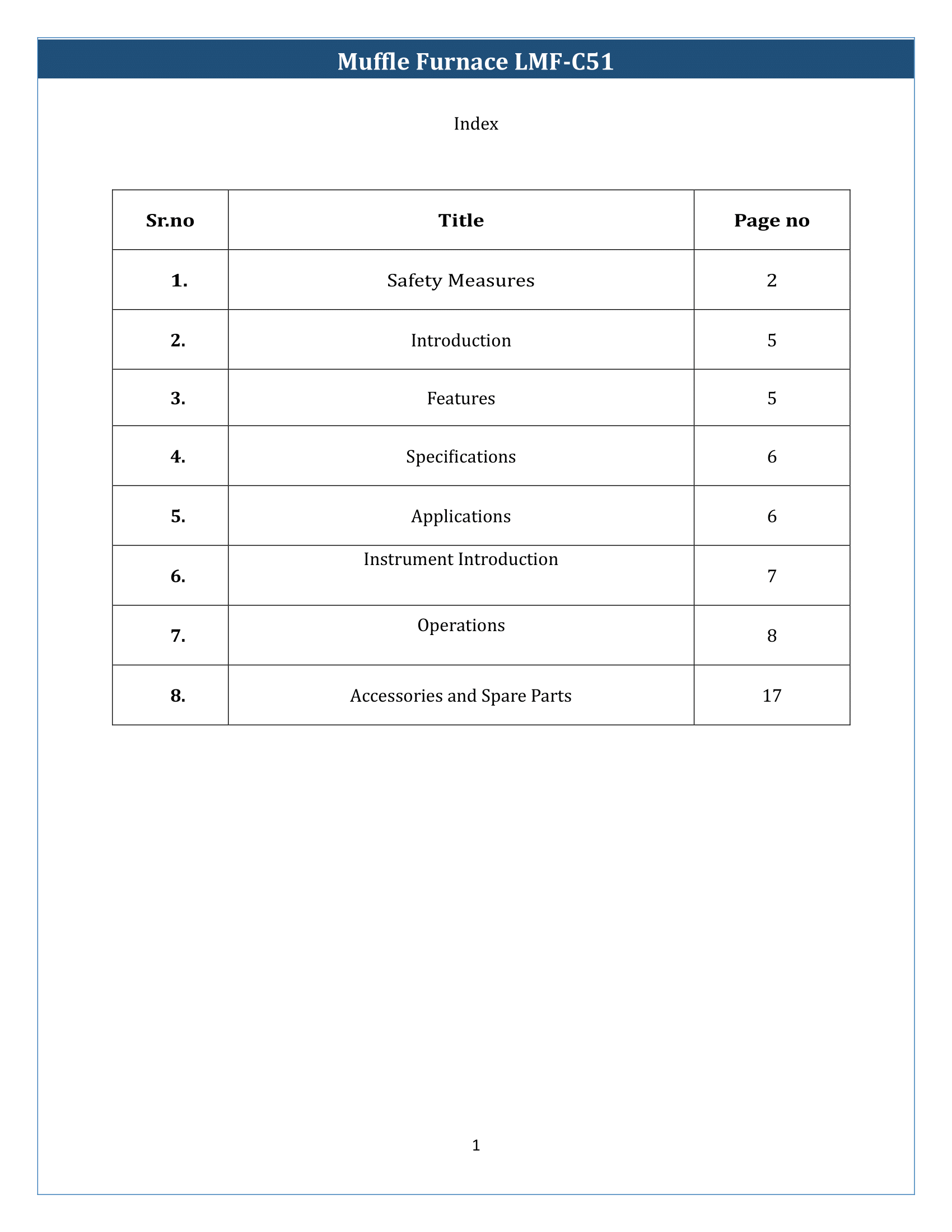 Muffle Furnace LMF-C51 Manual