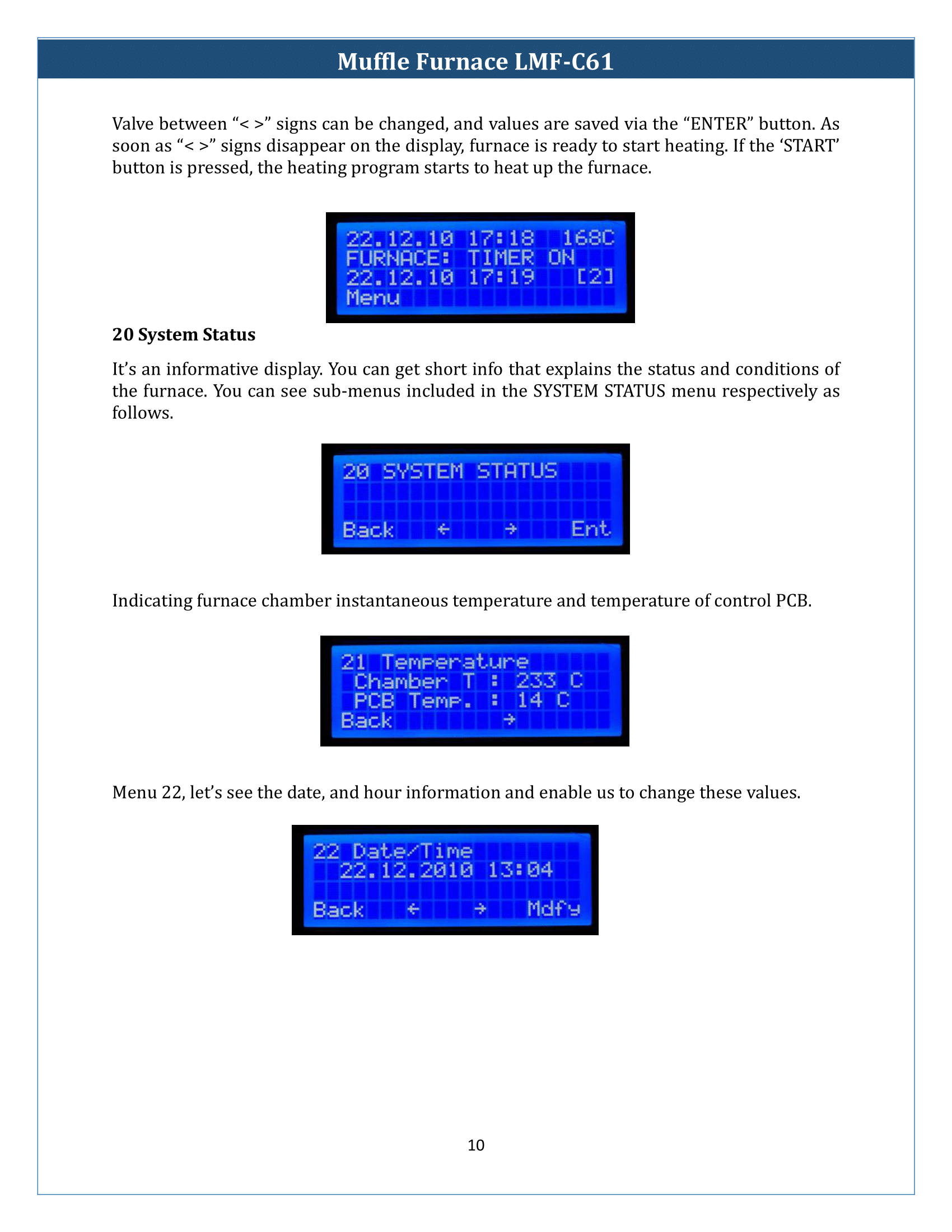 Muffle Furnace LMF-C61 Manual