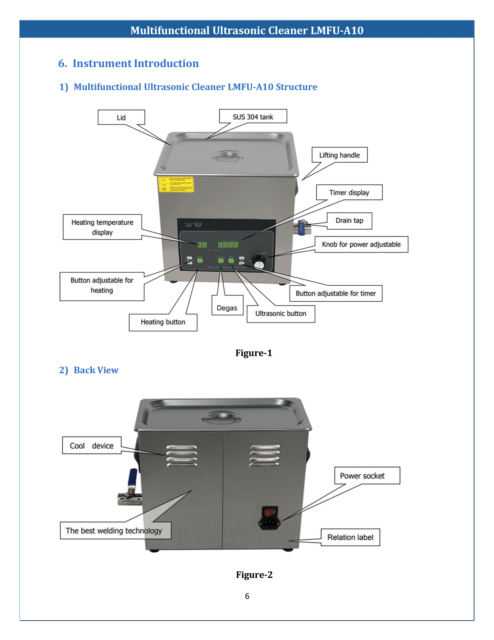 Multifunctional Ultrasonic Cleaner LMFU-A10 Manual