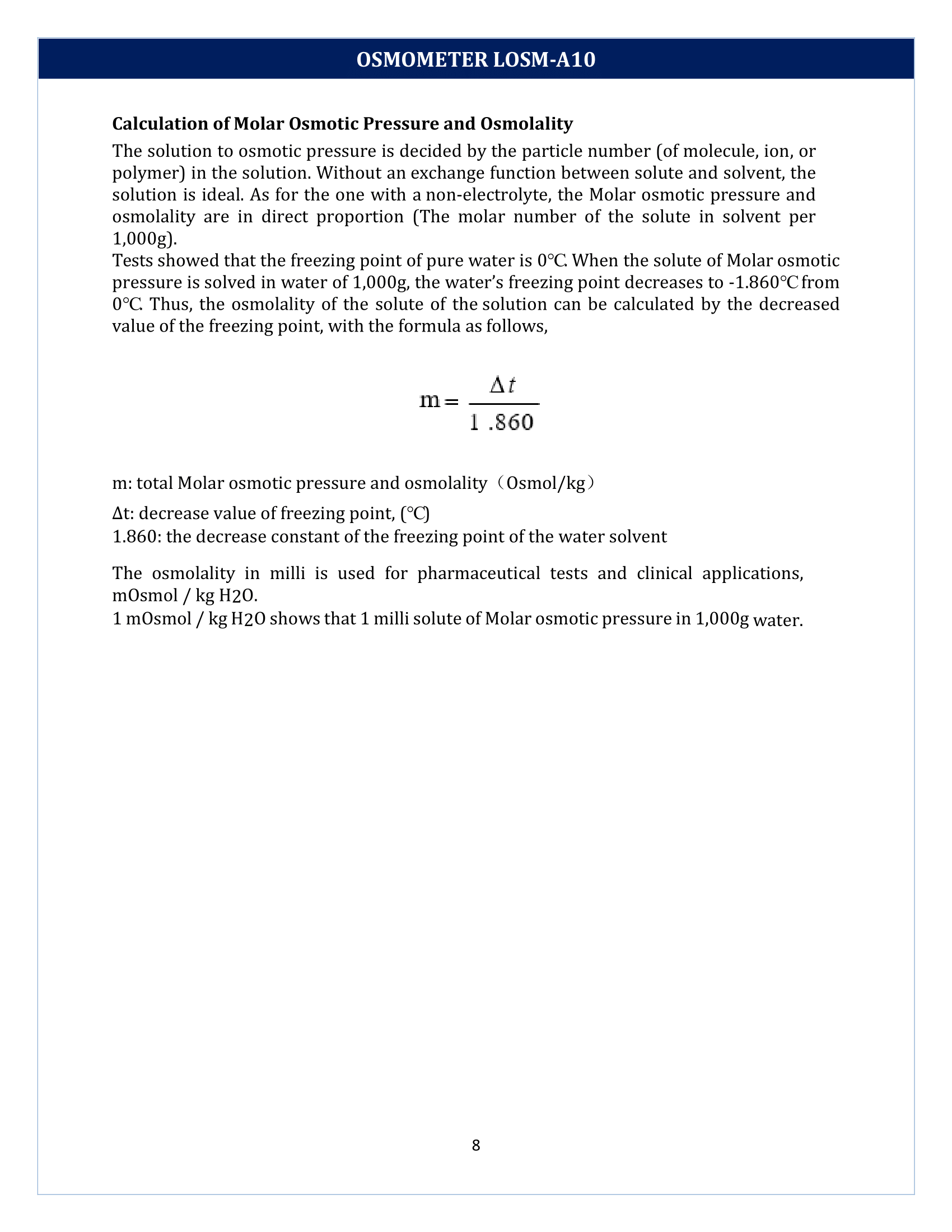 Osmometer LOSM-A10 Manual