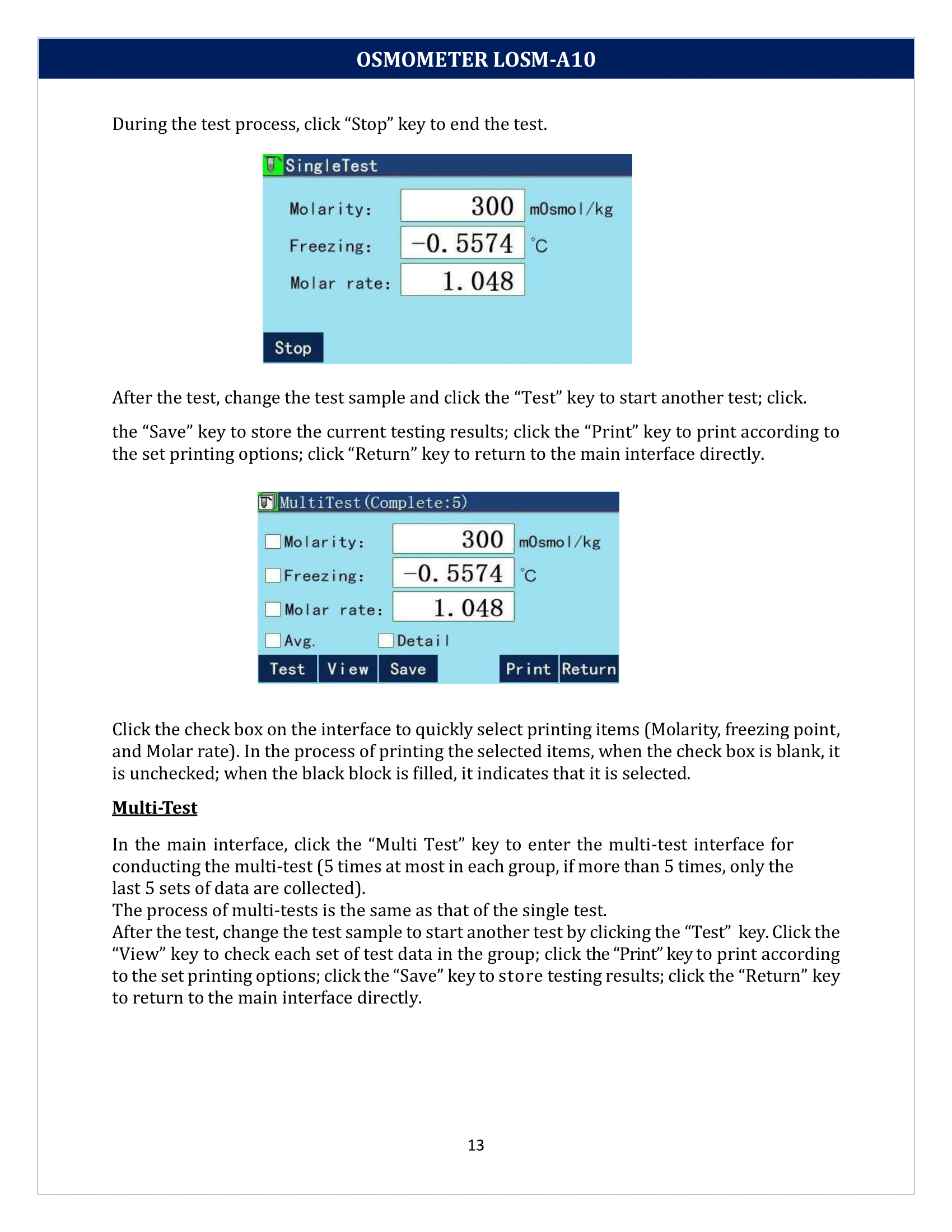 Osmometer LOSM-A10 Manual