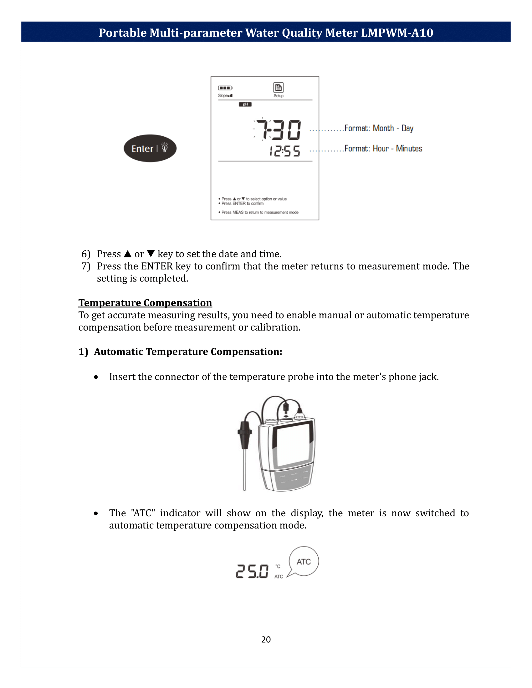 Portable Multi-parameter Water Quality Meter LMPWM-A10 Manual