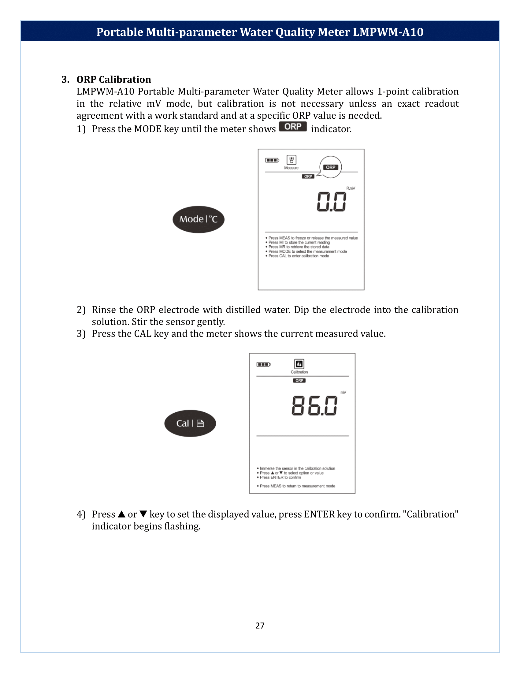 Portable Multi-parameter Water Quality Meter LMPWM-A10 Manual