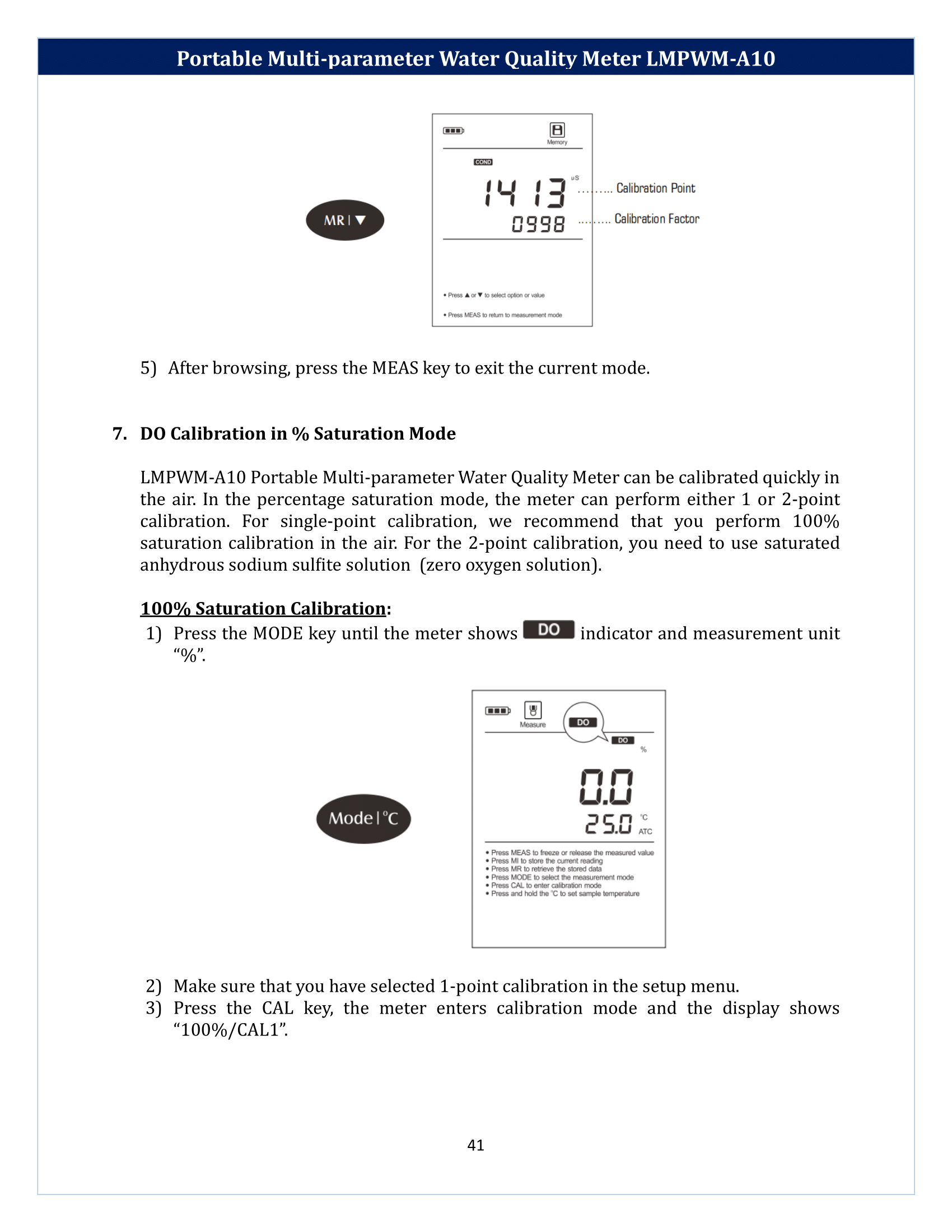 Portable Multi-parameter Water Quality Meter LMPWM-A10 Manual