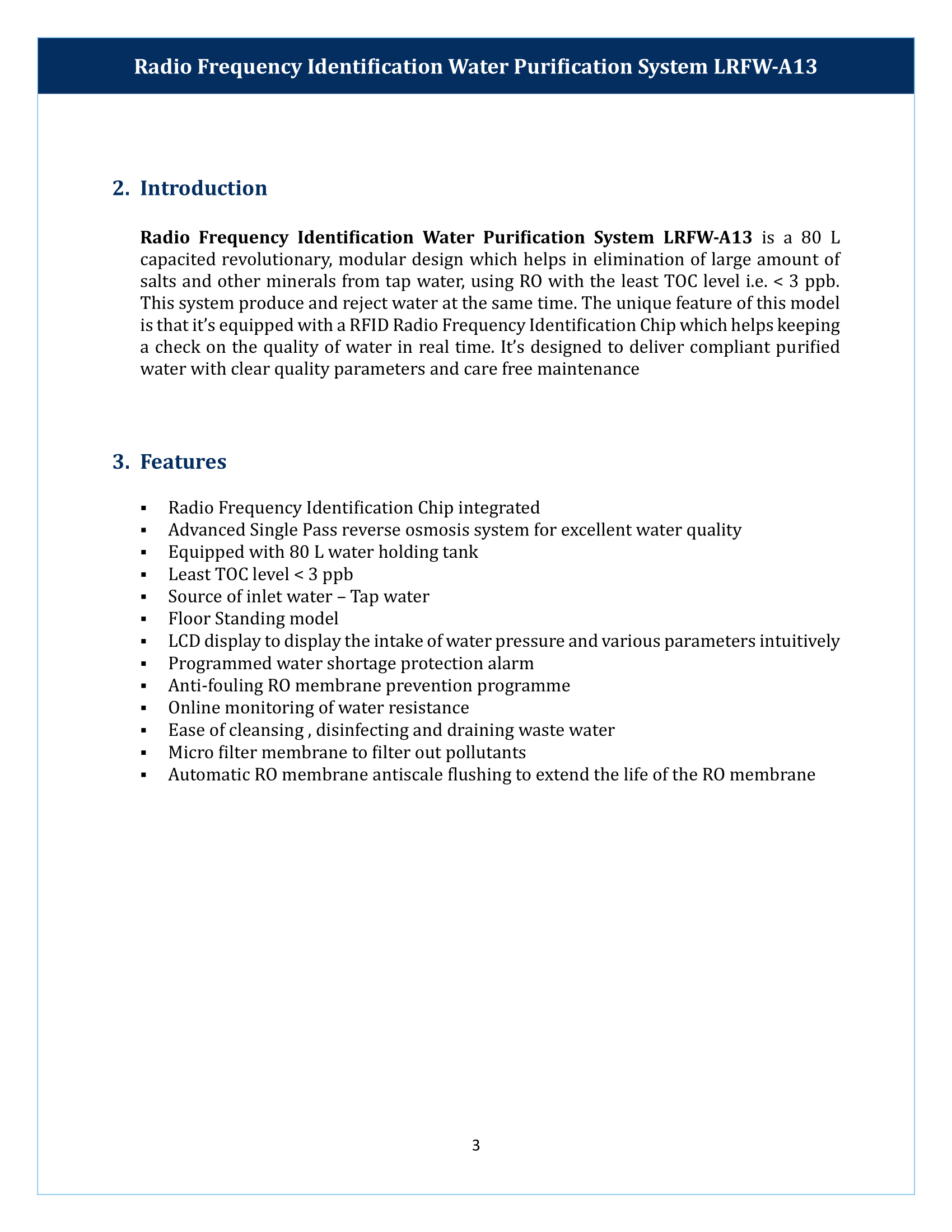 Radio Frequency Water Purification System LRFW-A13 Manual