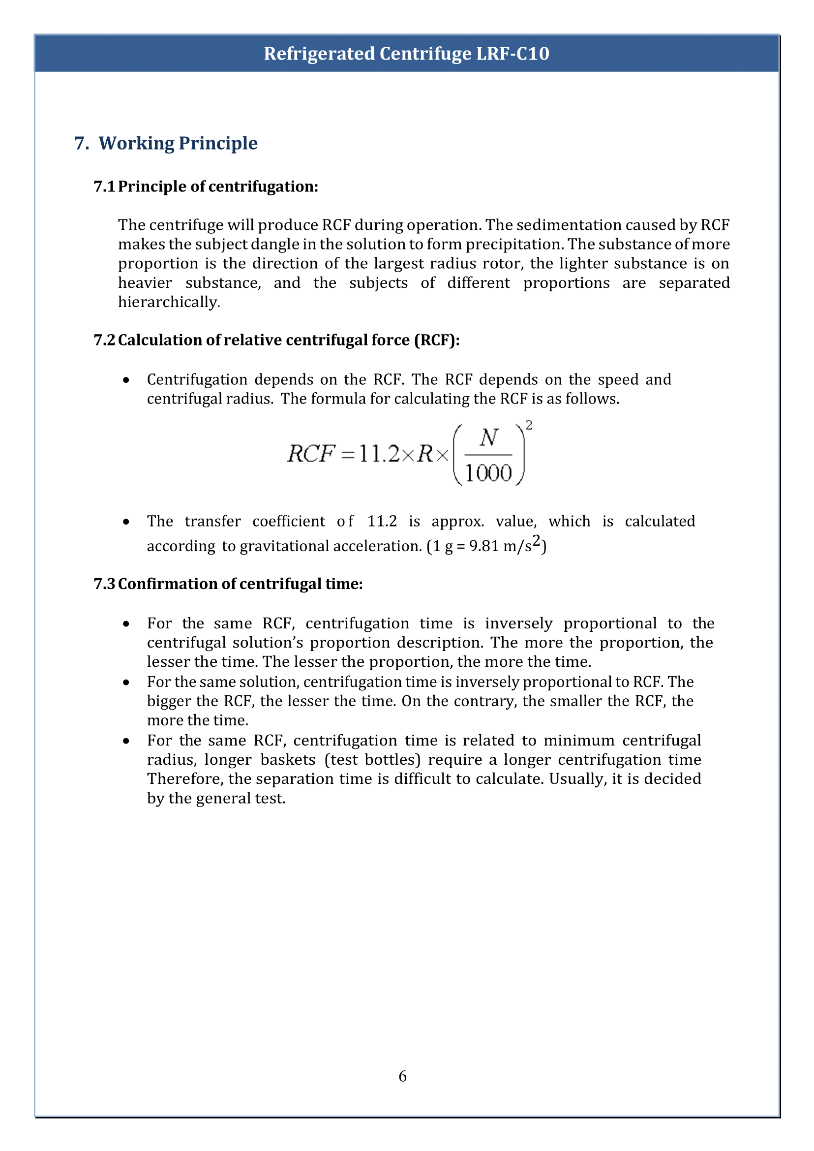 Refrigerated Centrifuge LRF-C10 Manual