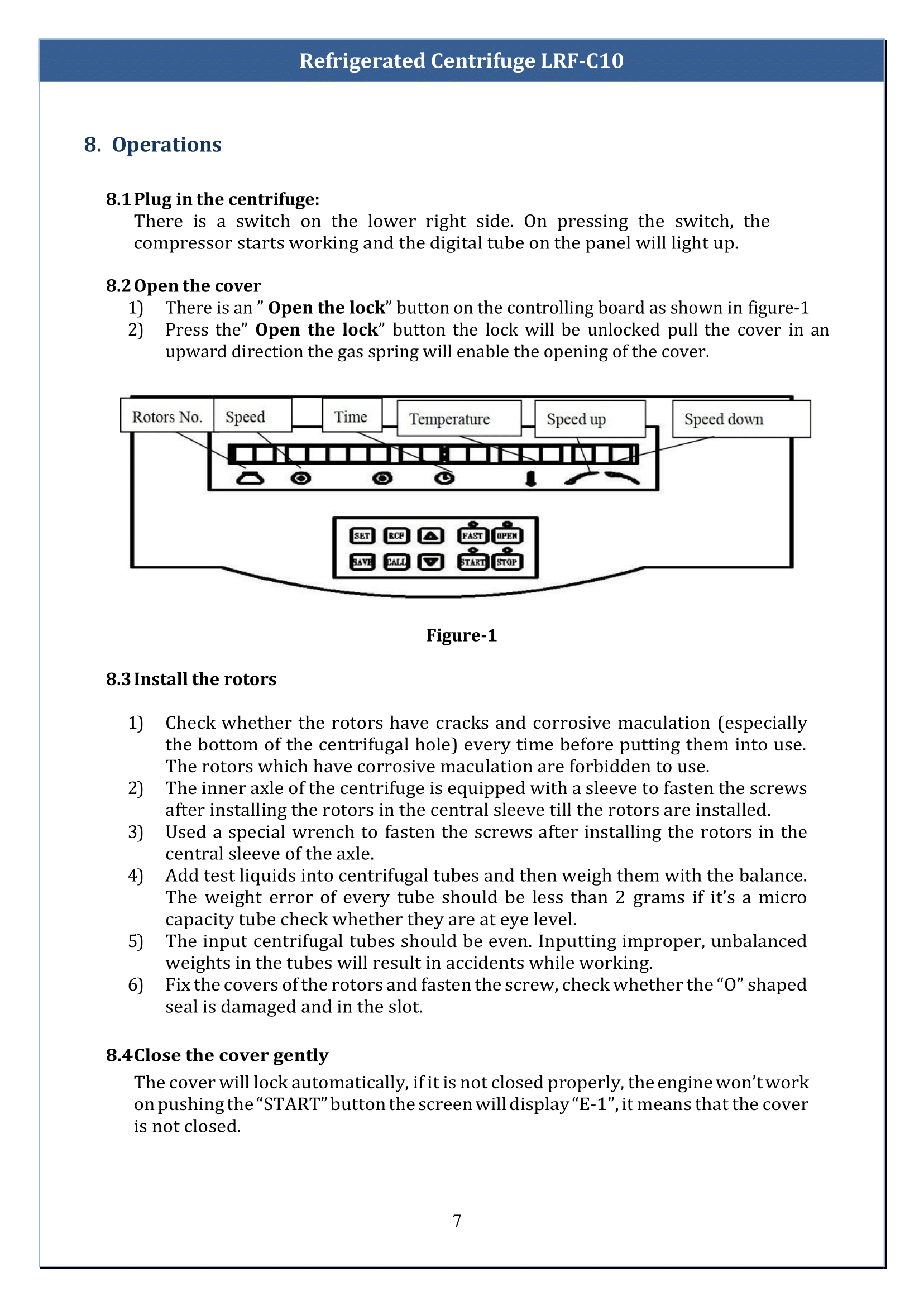 Refrigerated Centrifuge LRF-C10 Manual