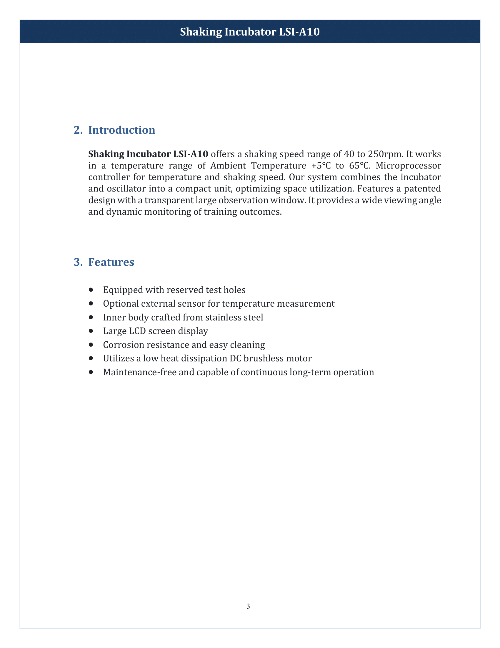 Shaking Incubator LSI-A10 Manual