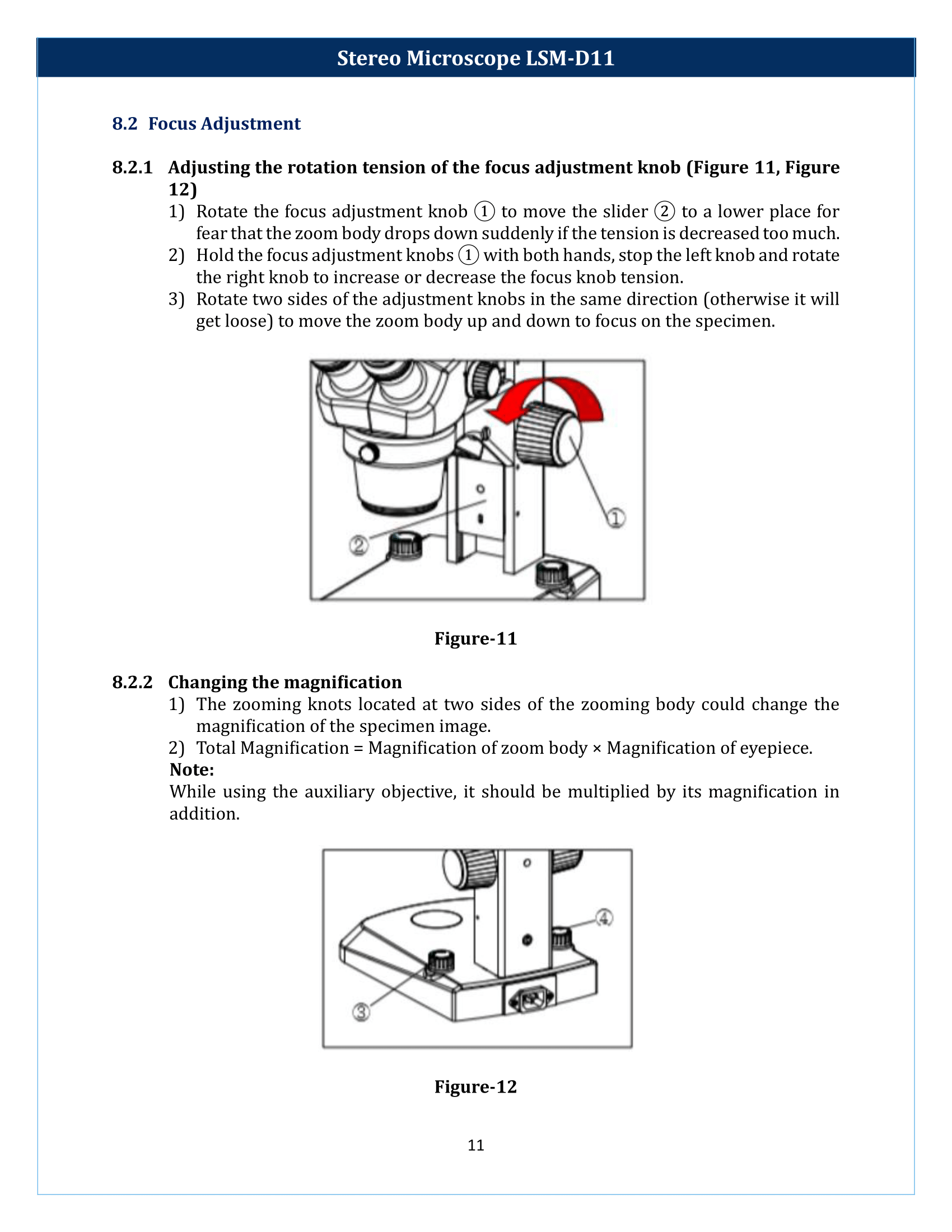 Stereo Microscope LSM-D11 Manual