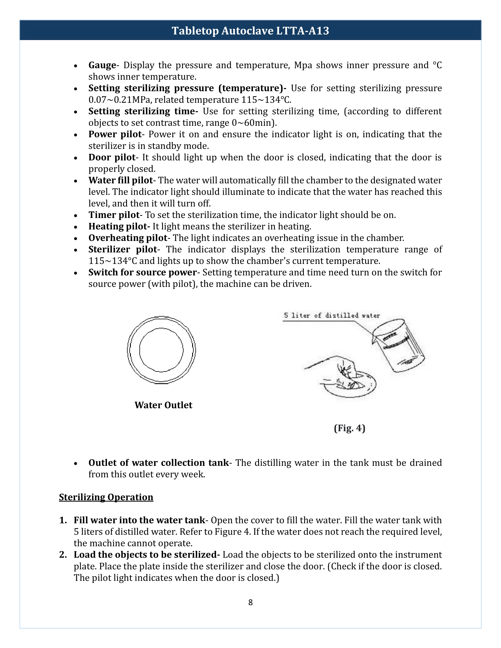 Tabletop Autoclave LTTA-A13 Manual