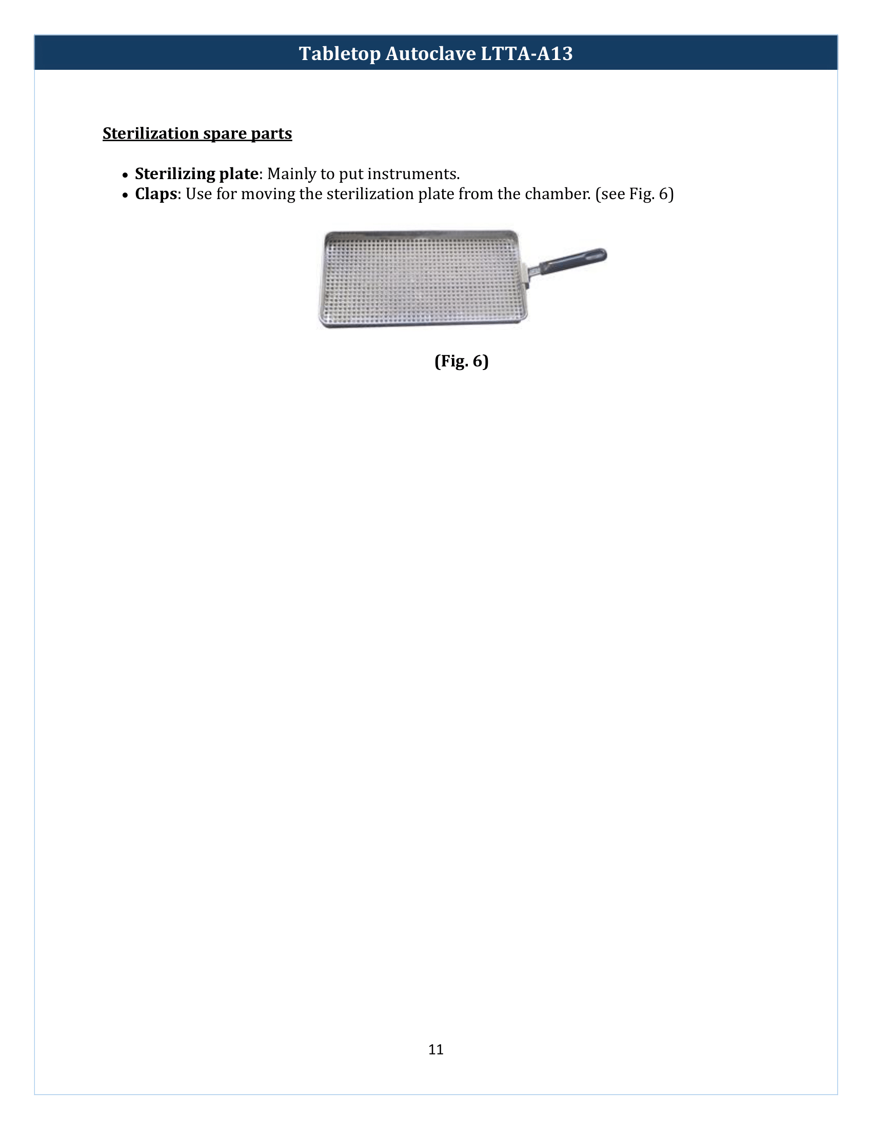 Tabletop Autoclave LTTA-A13 Manual