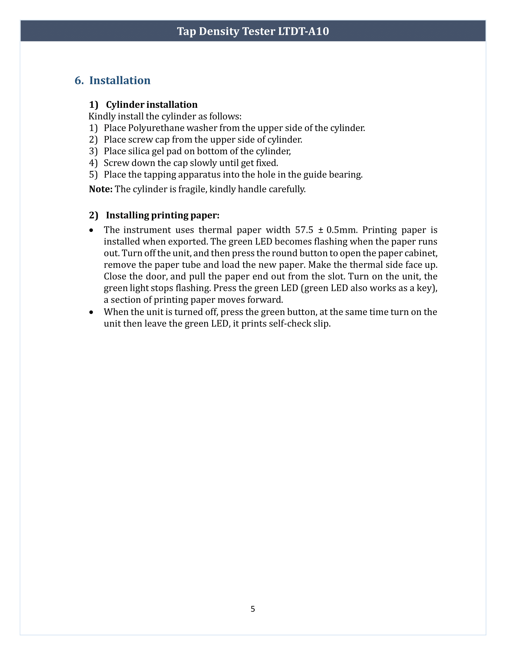 Tap Density Tester LTDT-A10 Operating Manual | Labtron