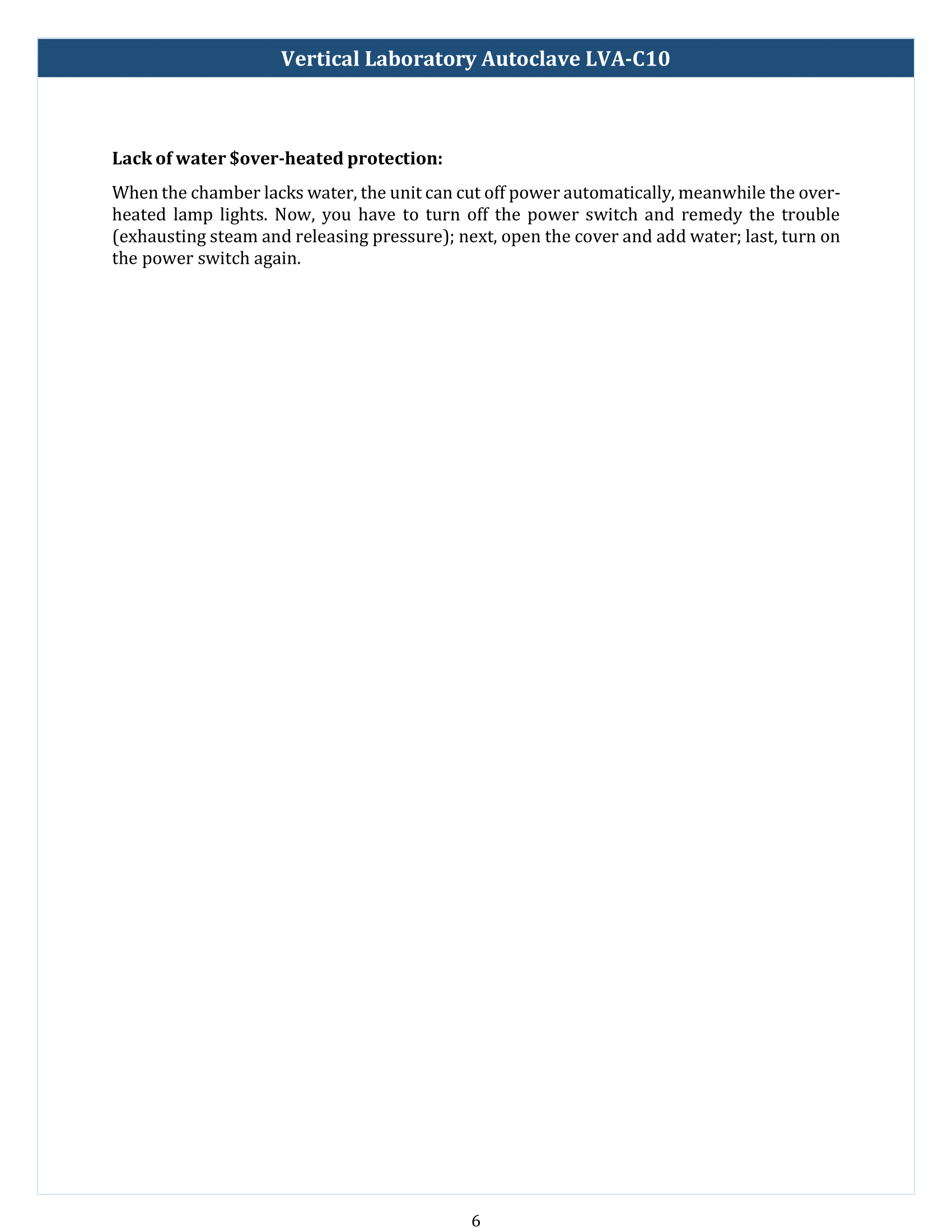 Vertical Laboratory Autoclave LVA-C10 Manual