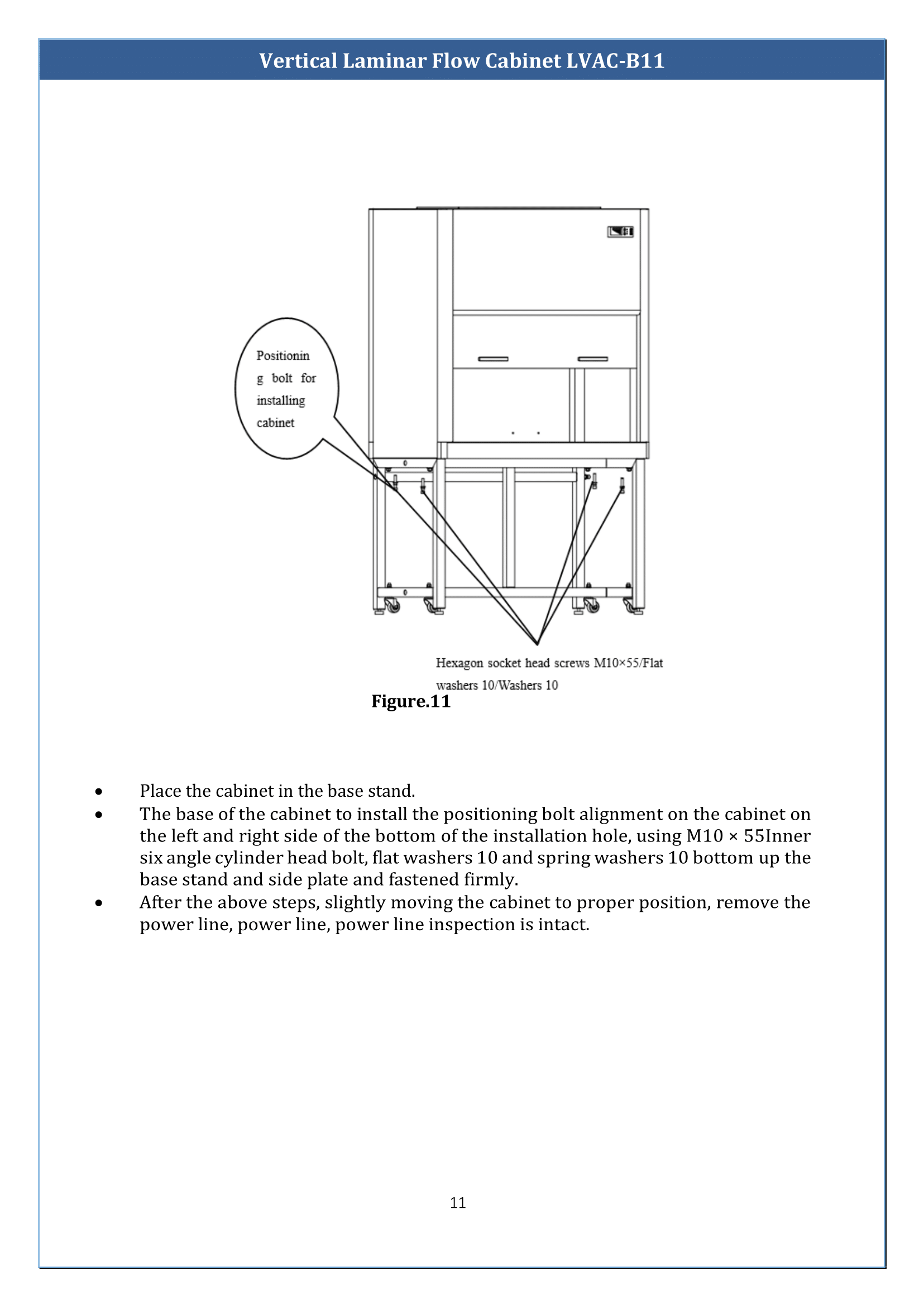 Vertical Laminar Flow Cabinet LVAC-B11 Manual
