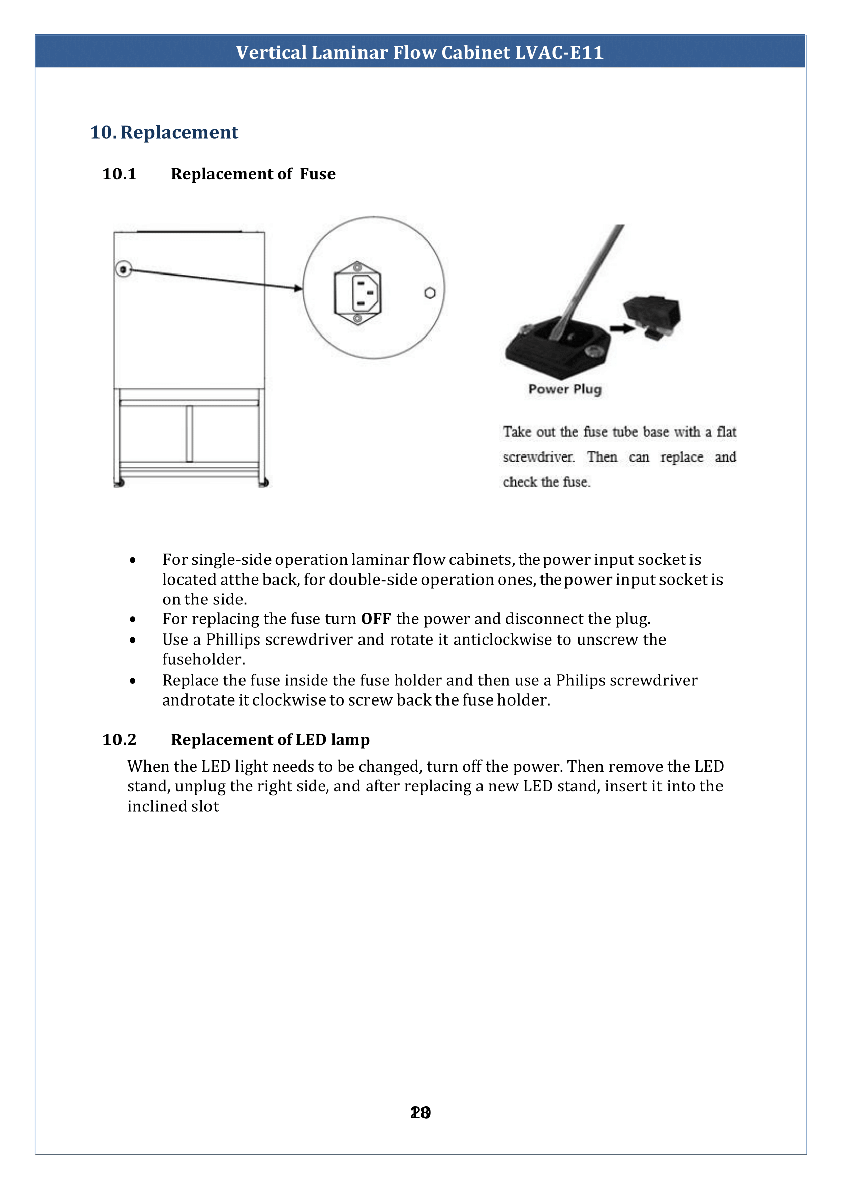 Vertical Laminar Flow Cabinet LVAC-E11 Manual