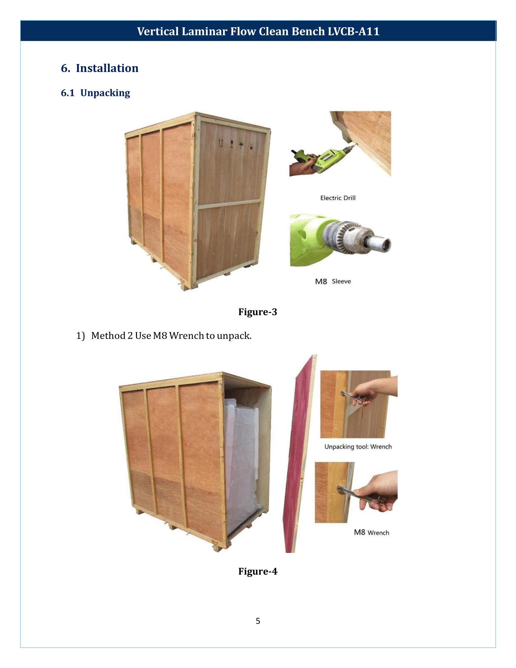 Vertical laminar flow clean bench LVCB-A11 Manual