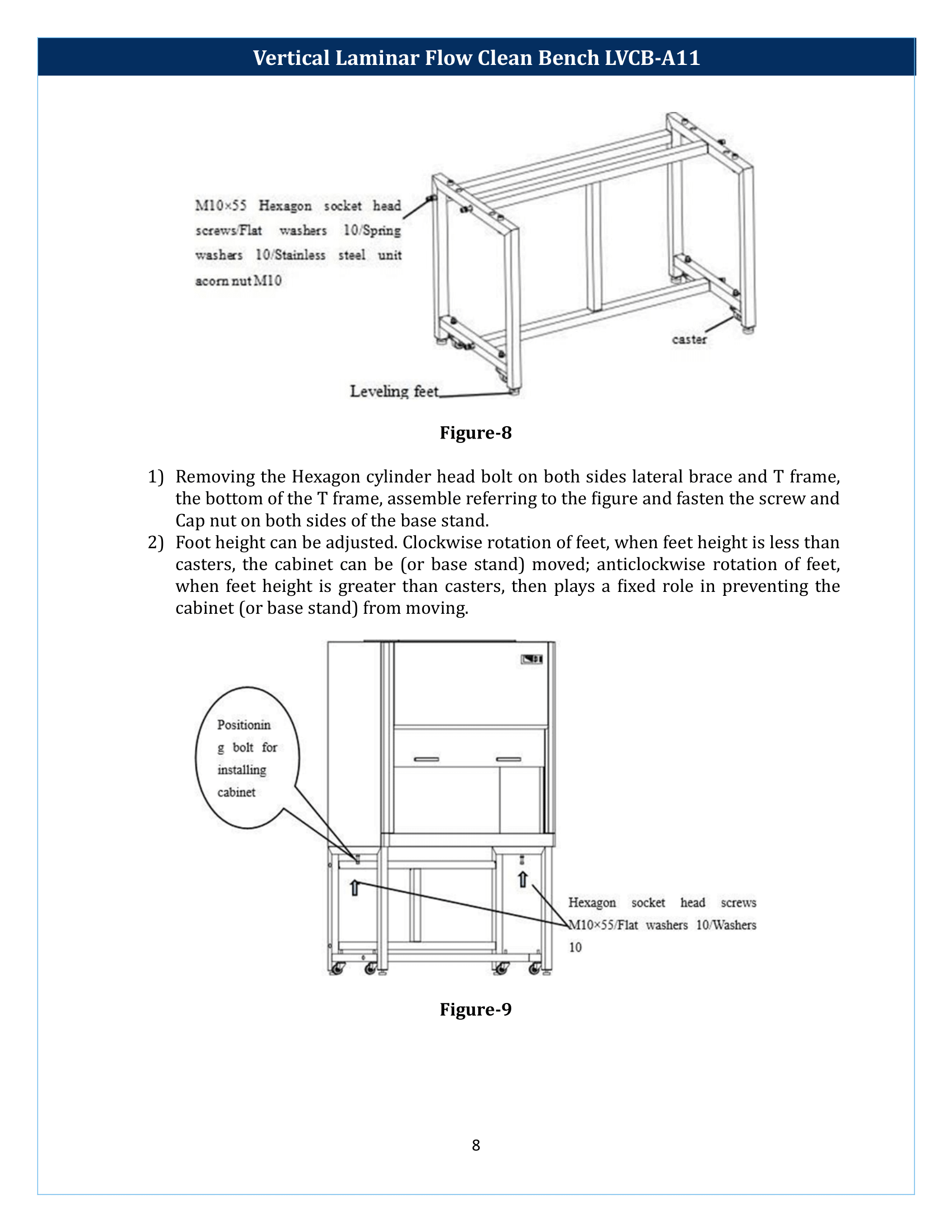 Vertical laminar flow clean bench LVCB-A11 Manual