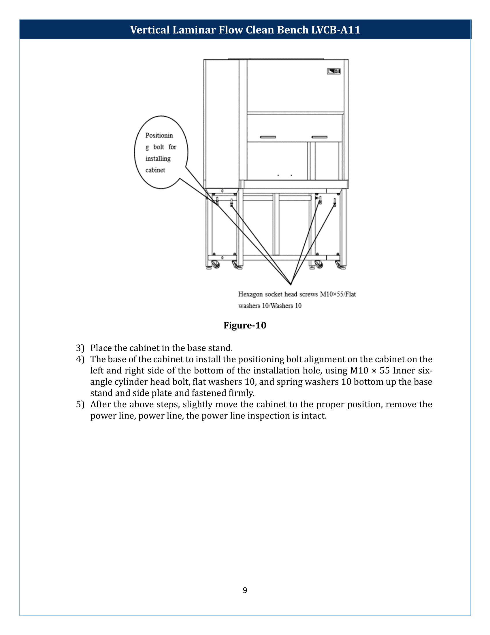 Vertical laminar flow clean bench LVCB-A11 Manual