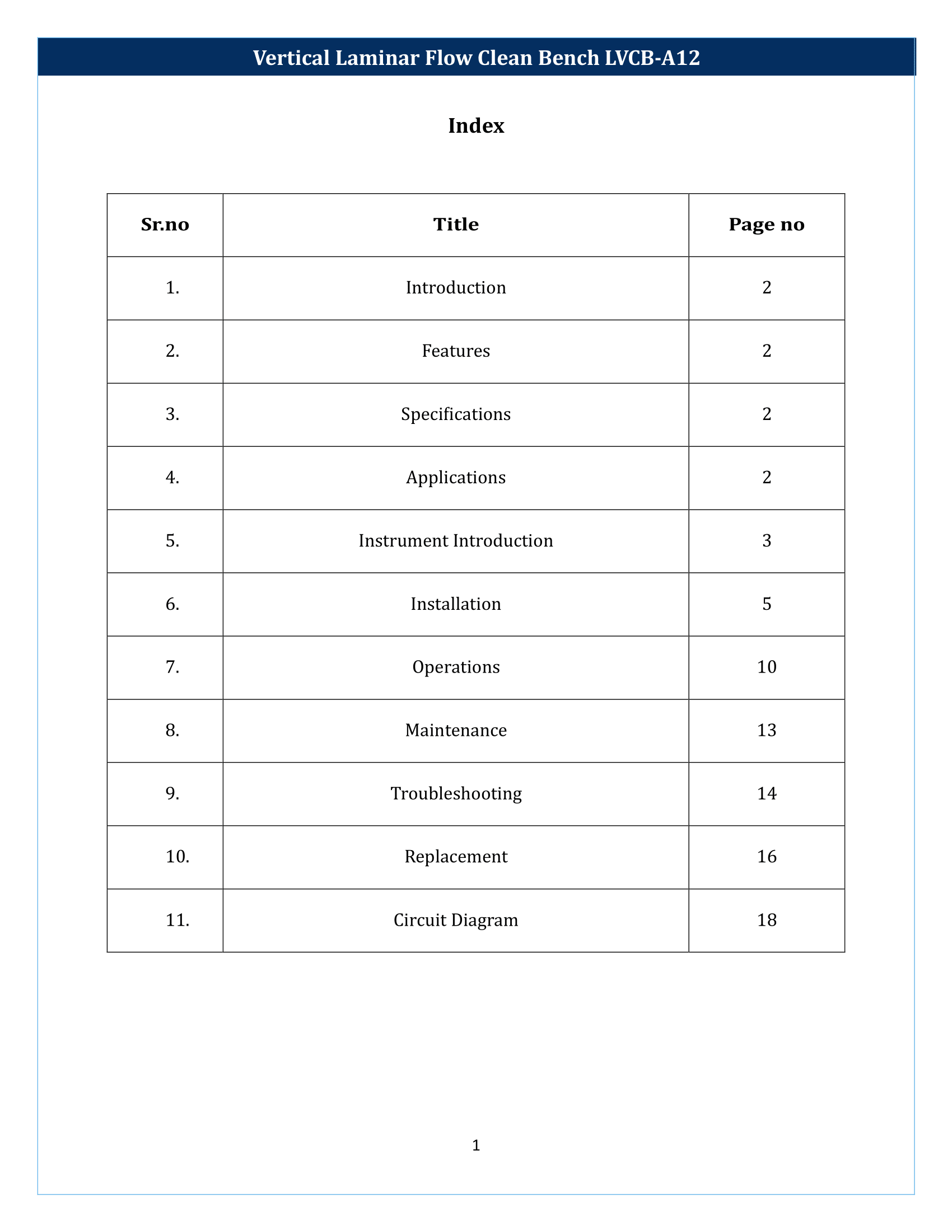 Vertical laminar flow clean bench LVCB-A12 Manual