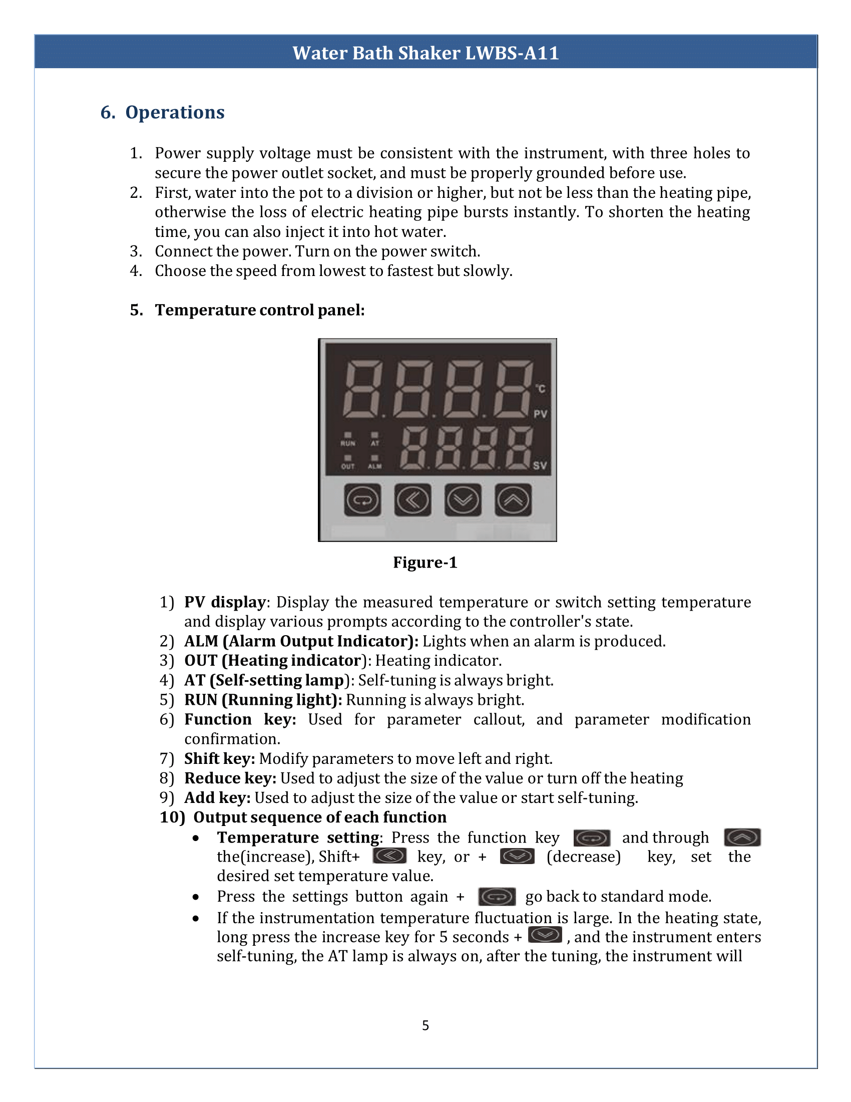 Water Bath Shaker LWBS-A11 Manual