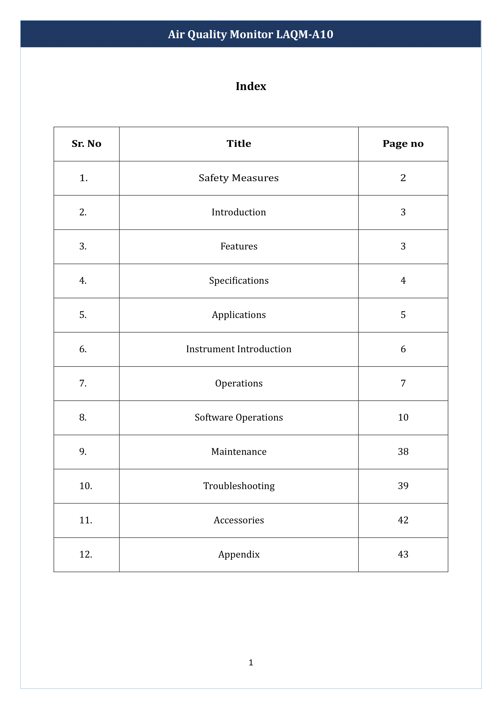 Air Quality Monitor LAQM-A10 Manual