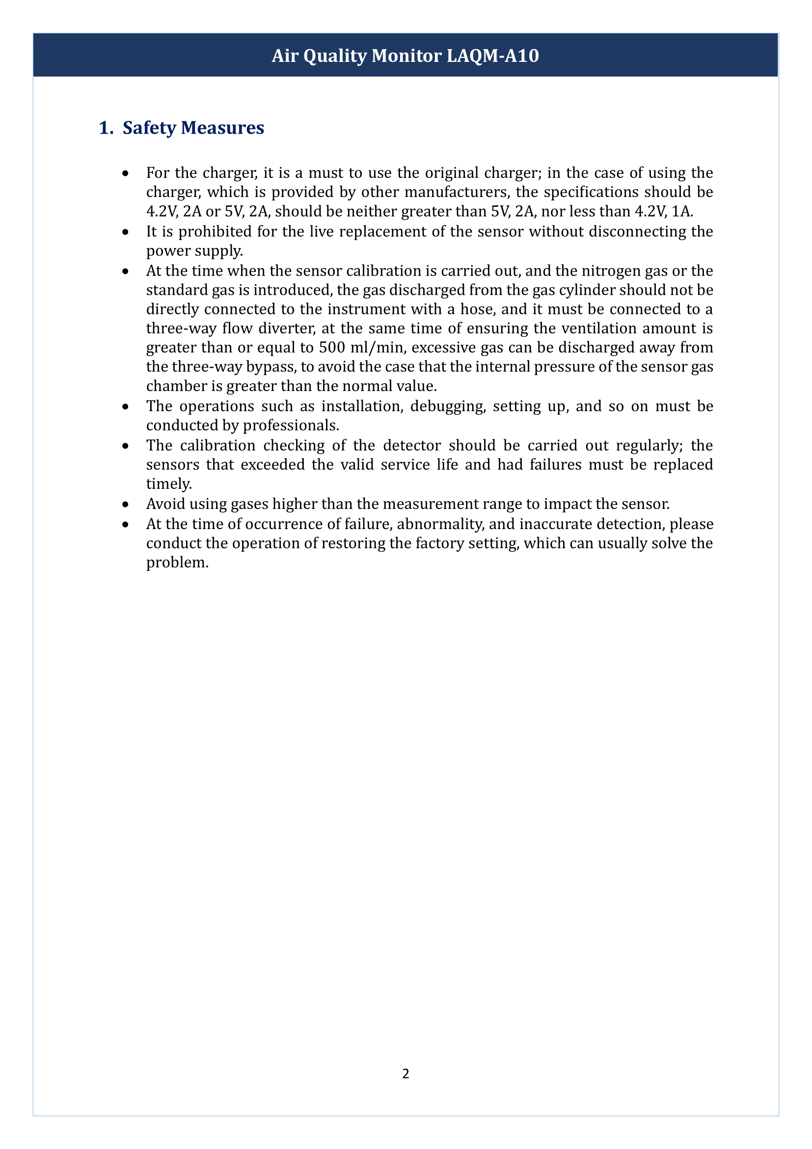 Air Quality Monitor LAQM-A10 Manual