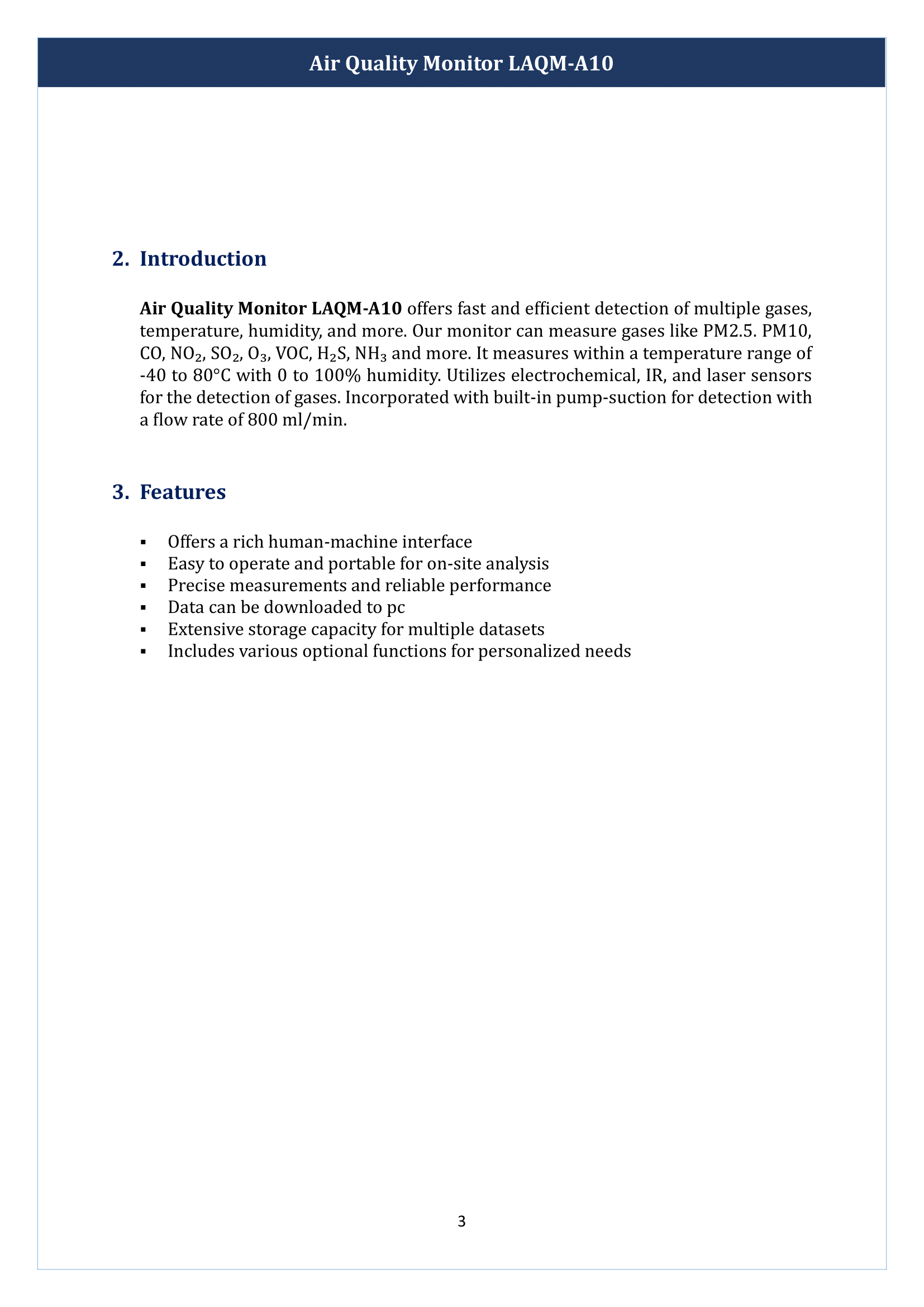 Air Quality Monitor LAQM-A10 Manual