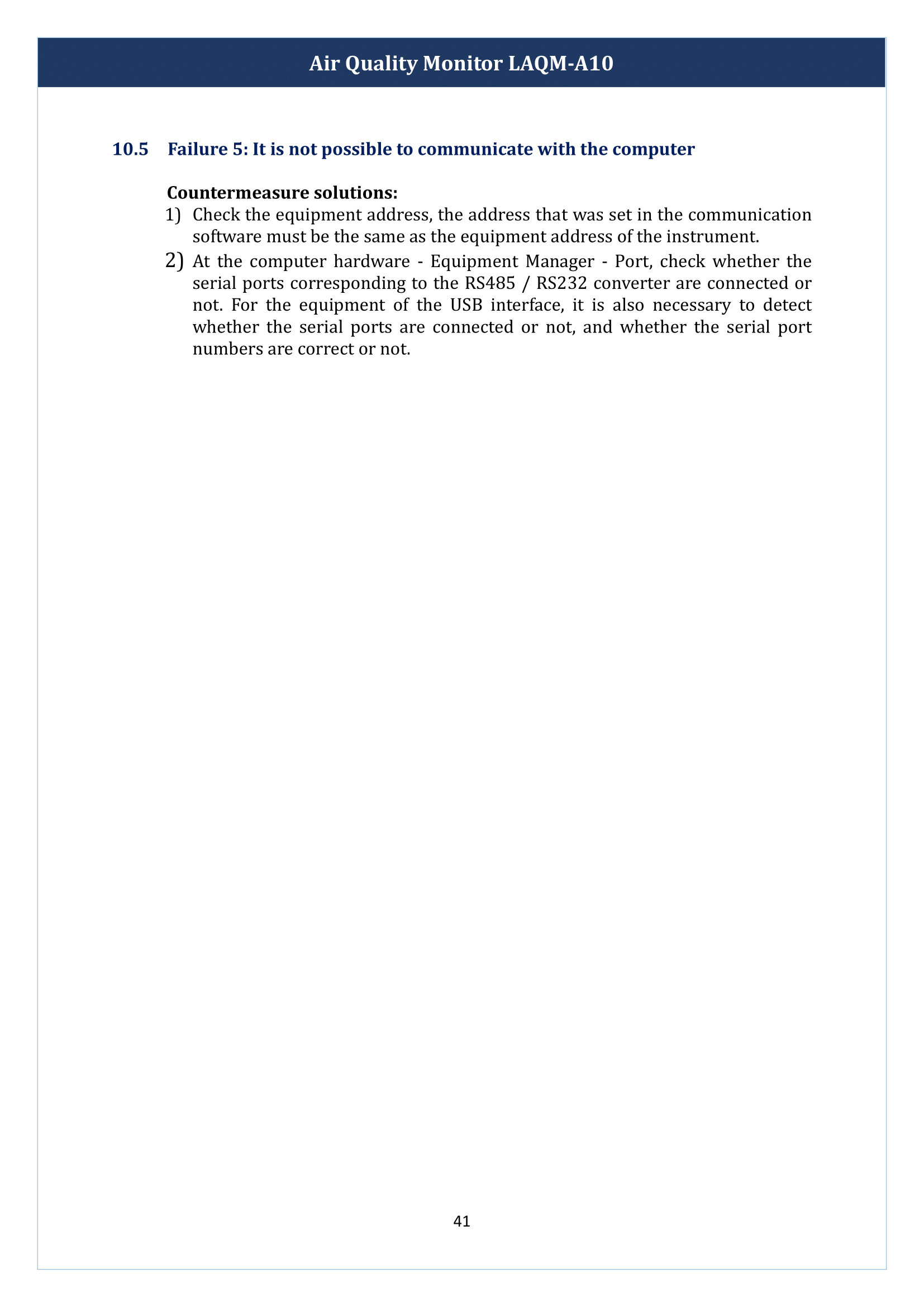 Air Quality Monitor LAQM-A10 Manual