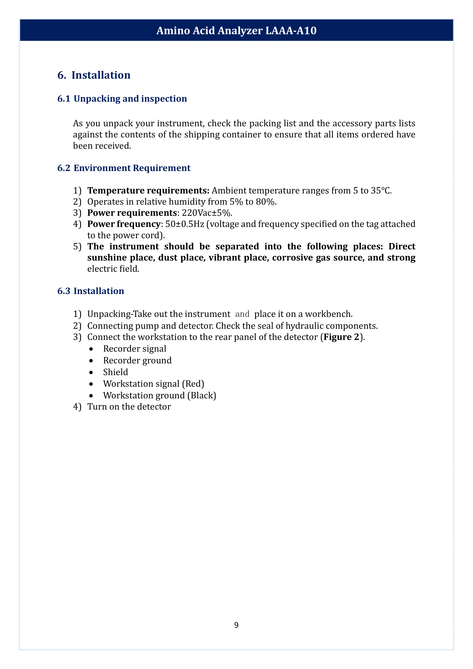 Amino Acid Analyzer LAAA-A10 Manual
