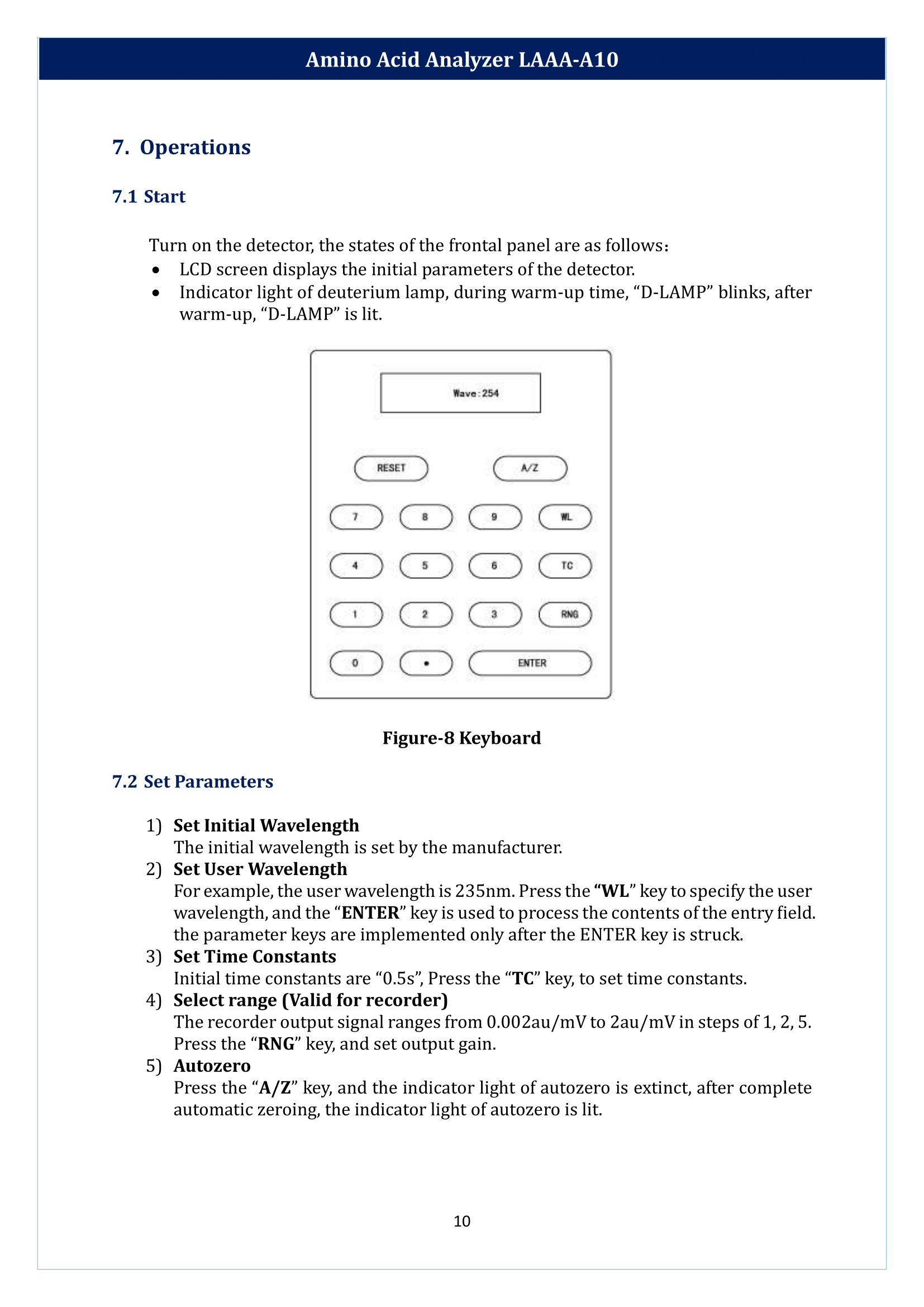Amino Acid Analyzer LAAA-A10 Manual