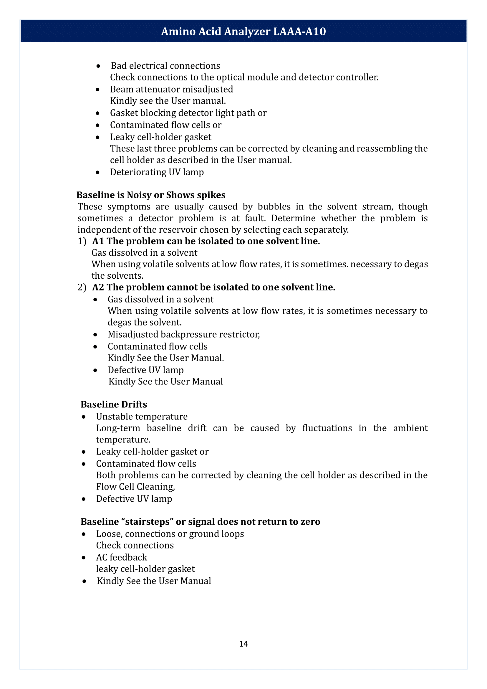 Amino Acid Analyzer LAAA-A10 Manual