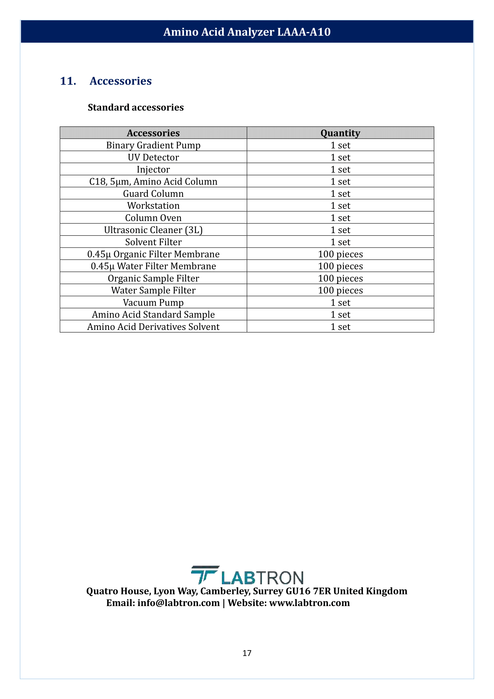 Amino Acid Analyzer LAAA-A10 Manual