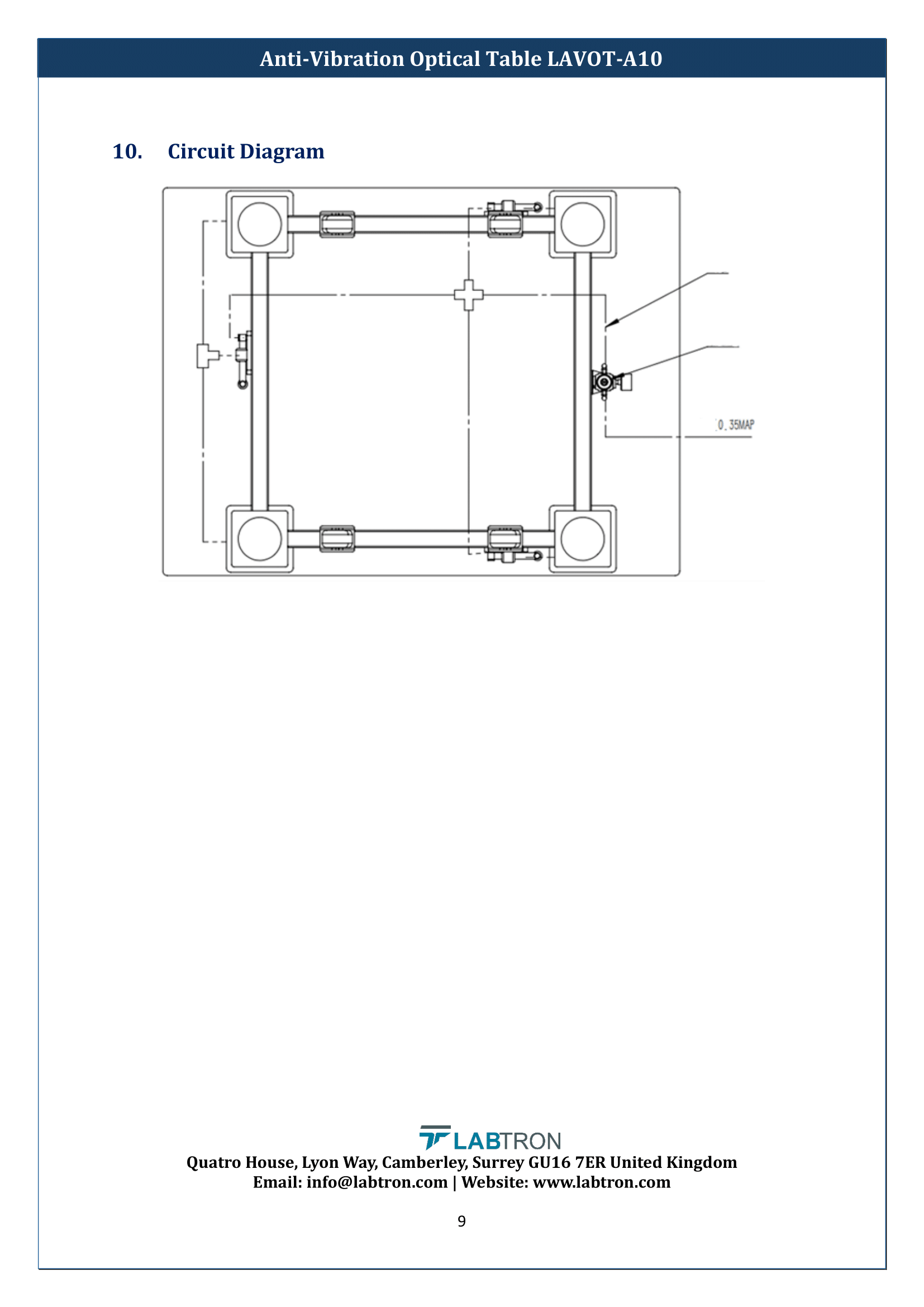 Anti-Vibration Optical Table LAVOT-A10 Manual
