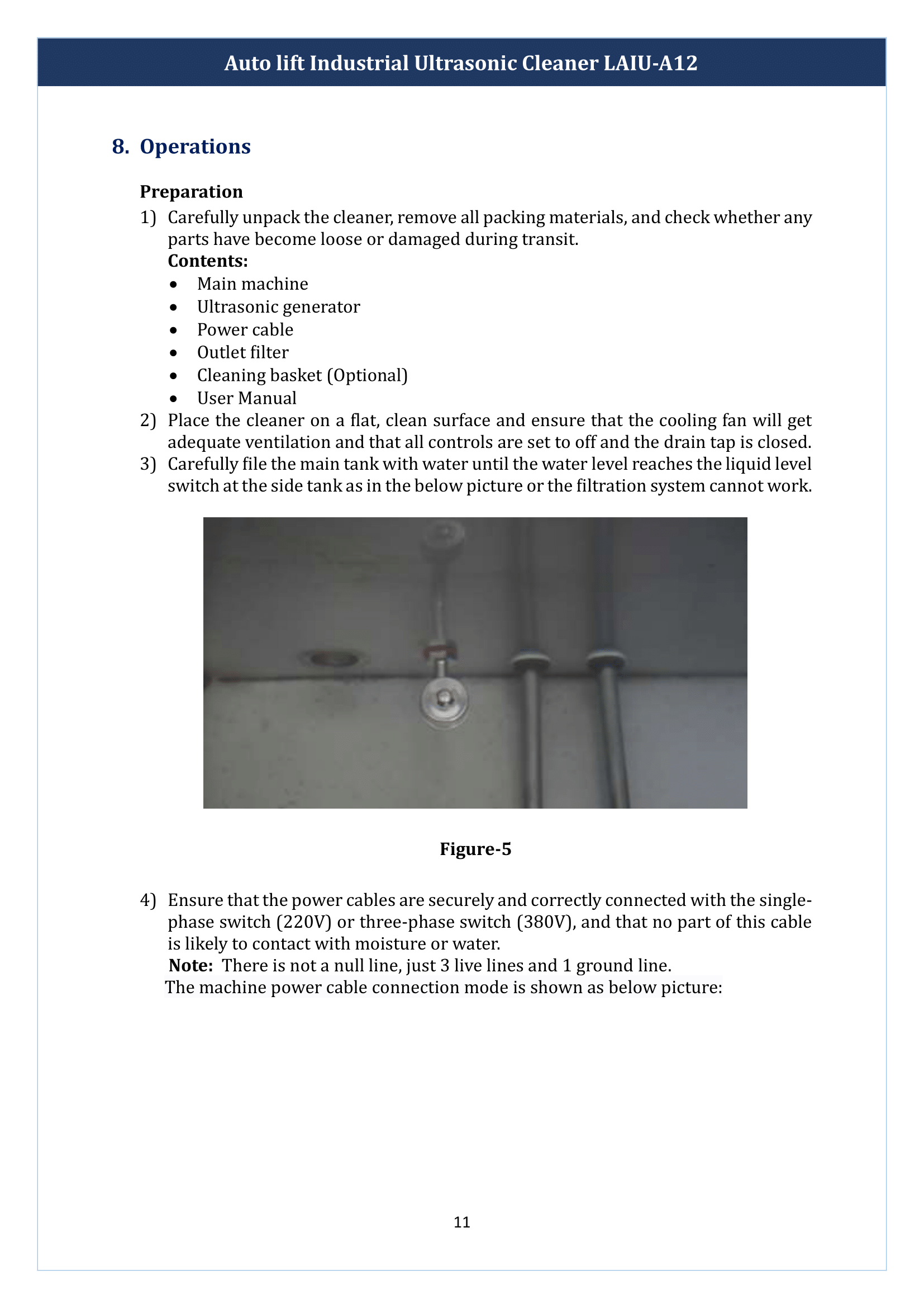 Auto lift Industrial Ultrasonic Cleaner LAIU-A12 Manual