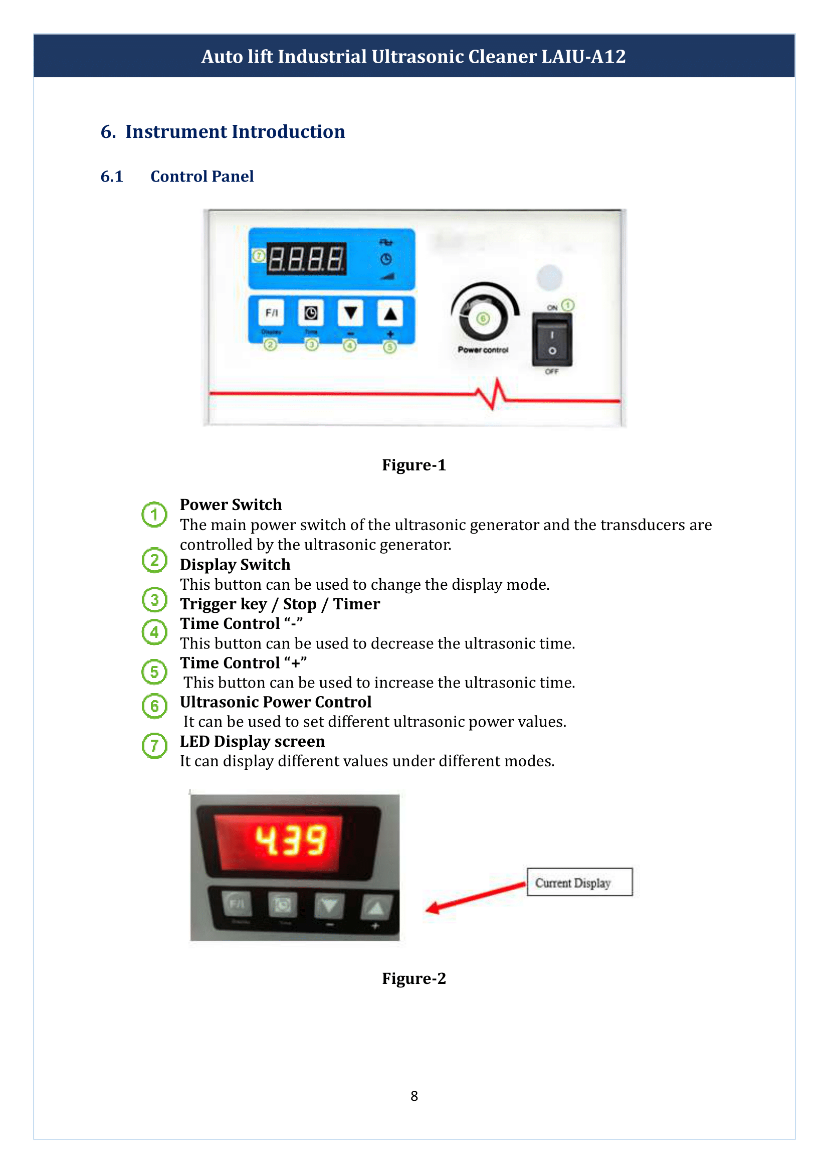 Auto lift Industrial Ultrasonic Cleaner LAIU-A12 Manual